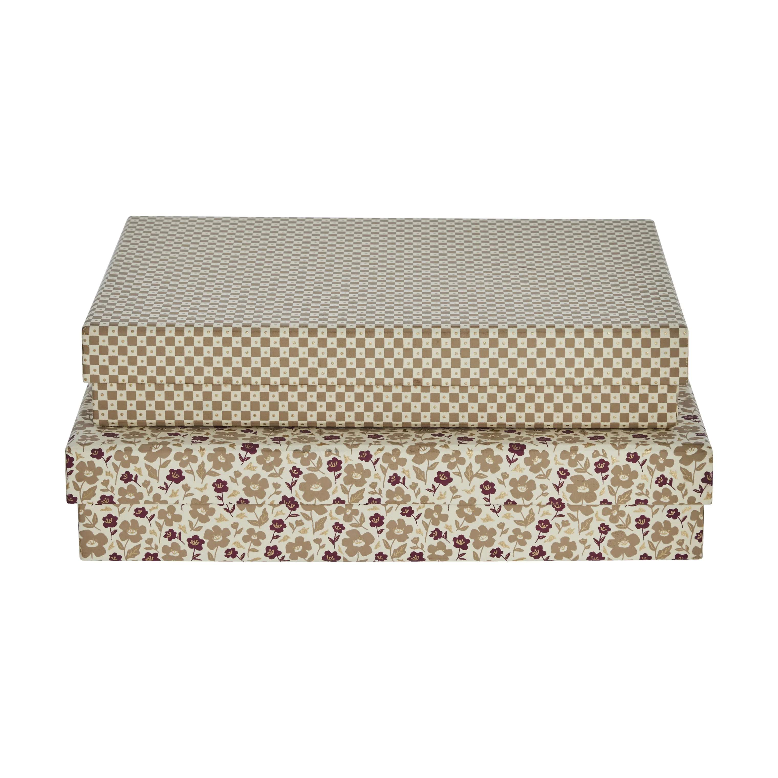 Lene Bjerre Småopbevaring Ellen Æskesæt - 2 stk. i råhvid/beige, 6,5 cm, 1