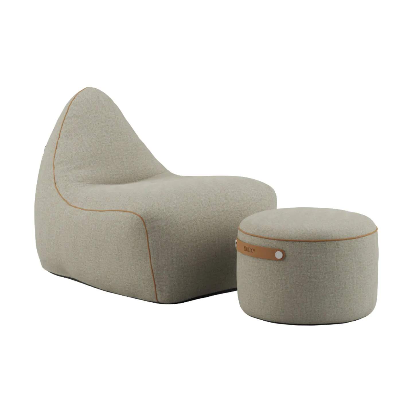 SACKit Lænestole Sækkestol med Puf - 2 dele i Cosmo Beige, 1