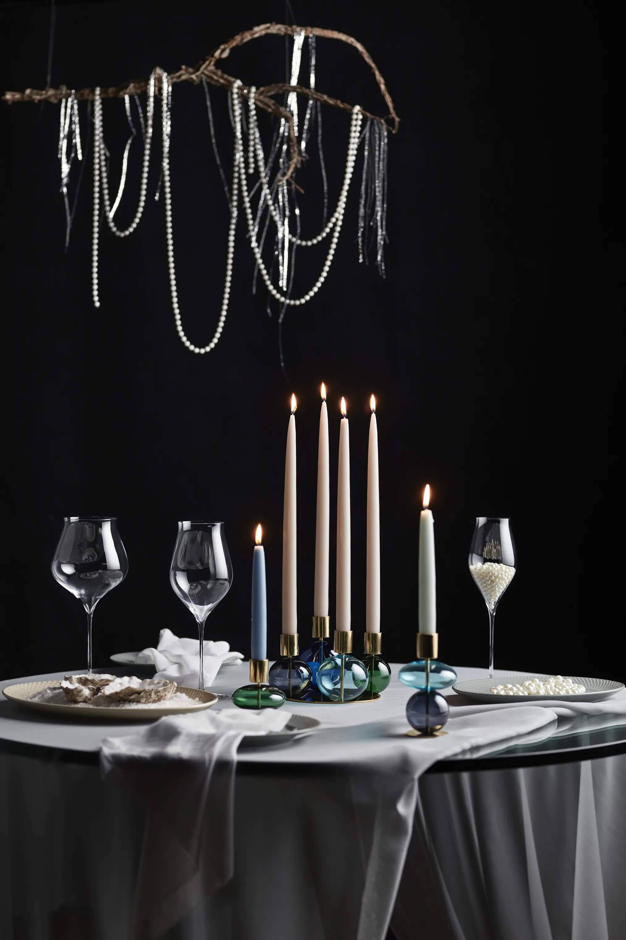 Lyngby Porcelæn Serveringsfade Rhombe Earth Serveringsfad i Marble, 5