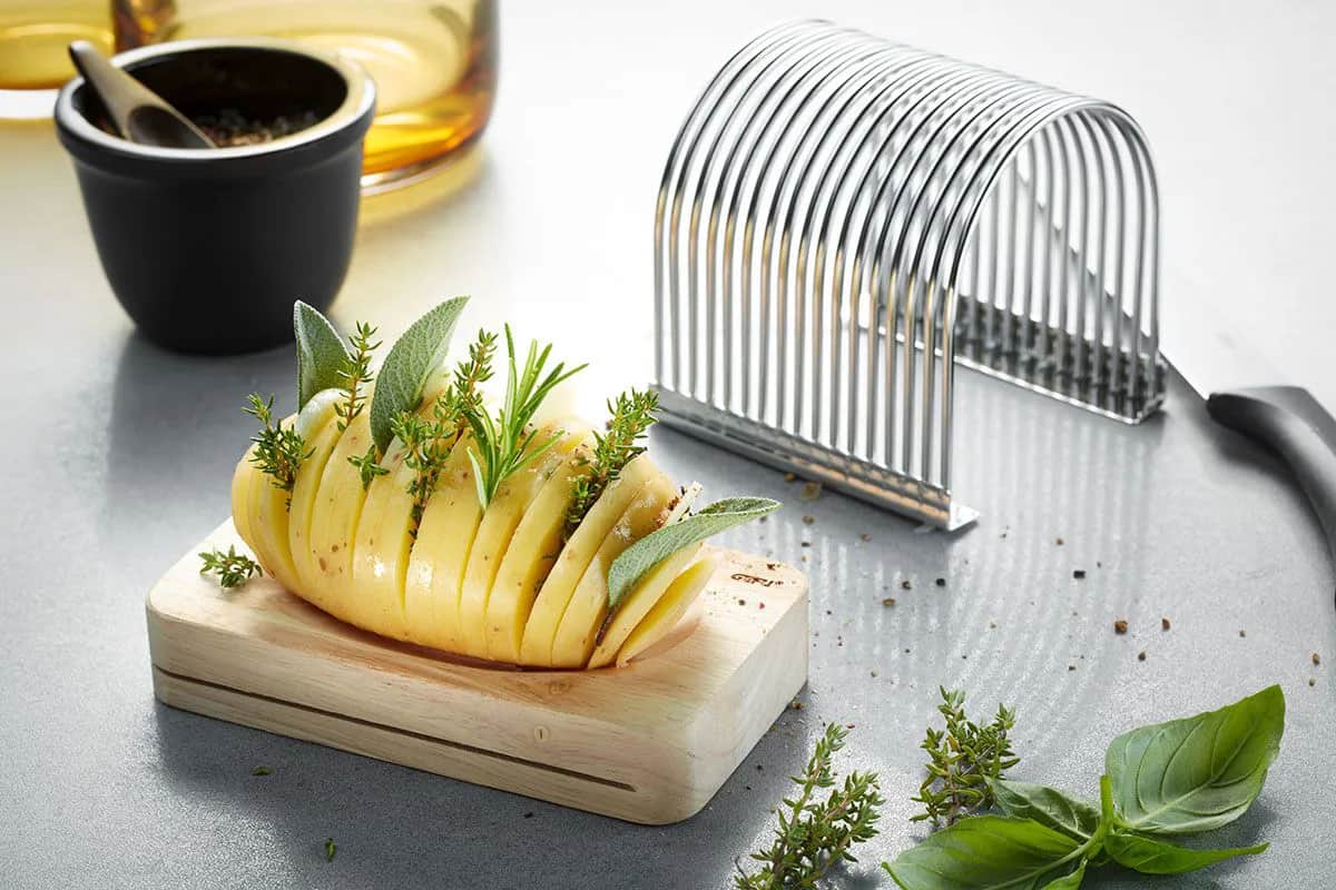 Gefu Øvrigt køkkengrej Hasselback Kartoffelholder i Sølv / Brun, 2