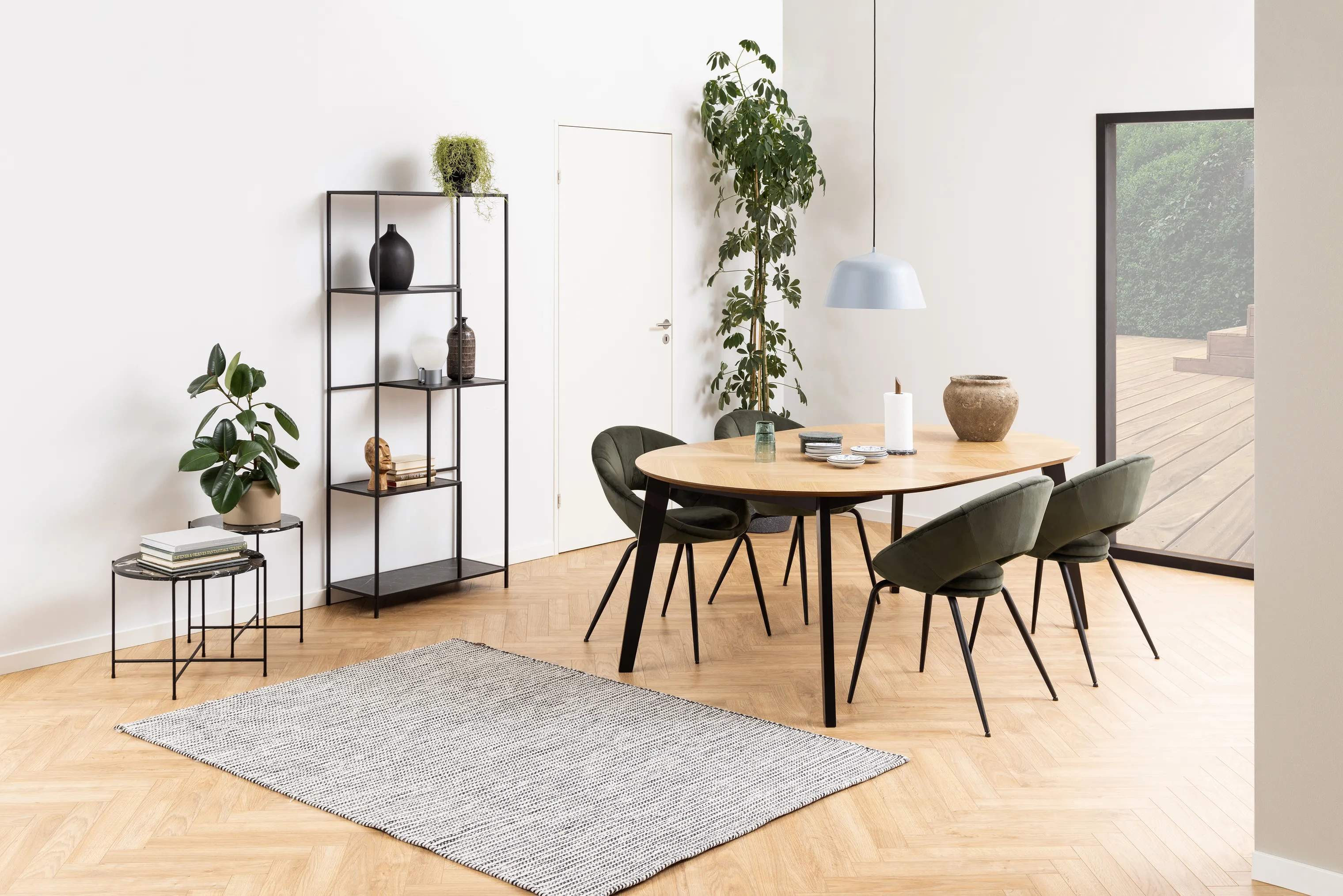 CASA Living Sideborde Avila Hjørnebord i Sort, H40 x Ø52 cm, 3