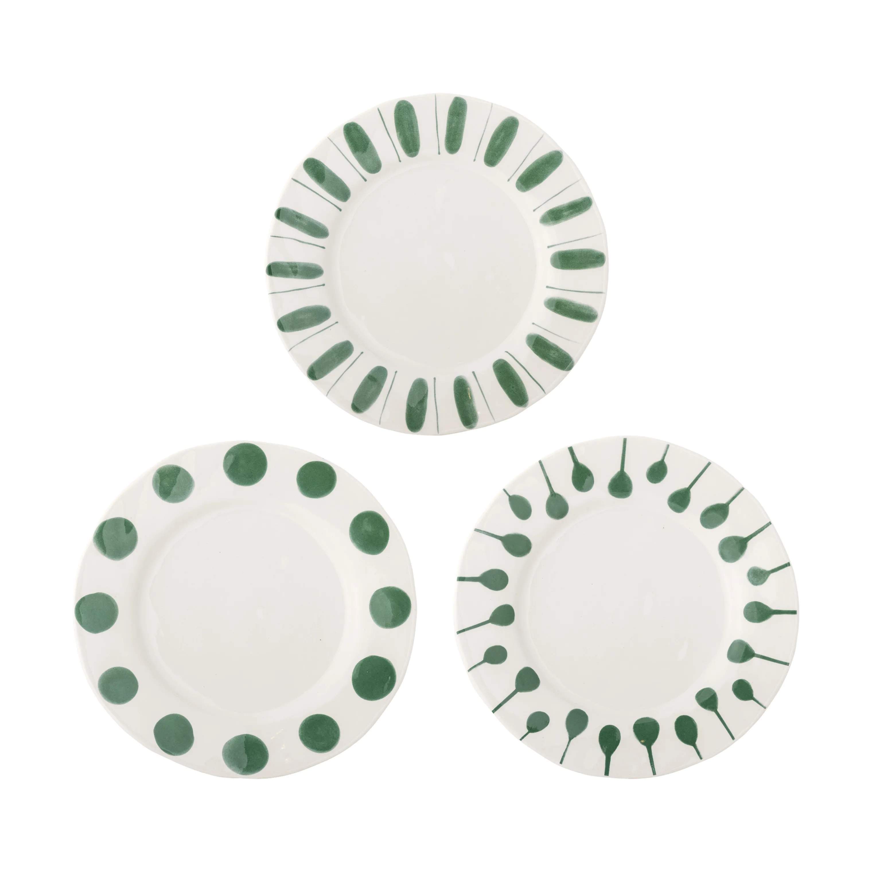 Creative Collection Middagstallerkener Linora Tallerken - 3 stk. i Grøn, 28 cm, 1