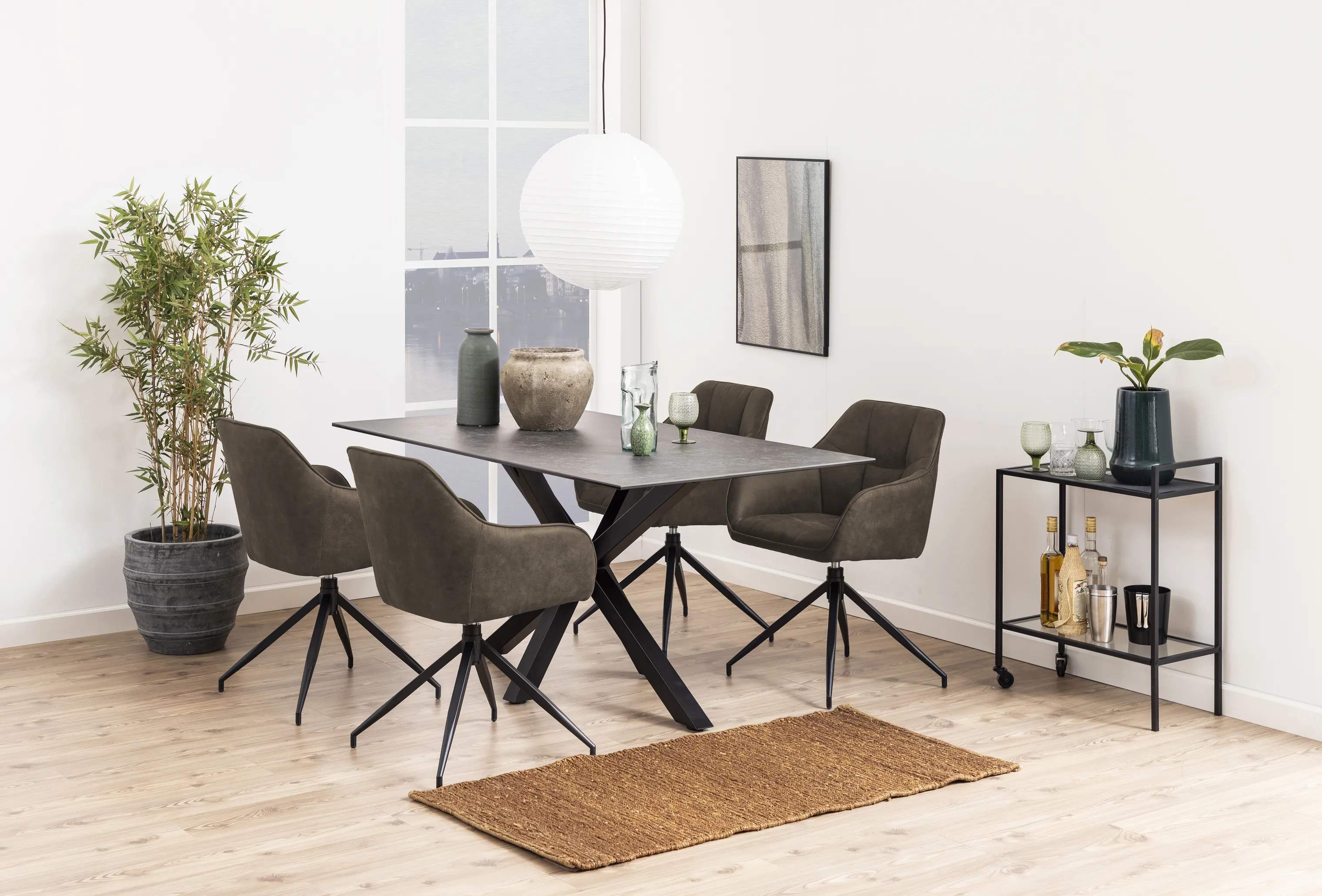 CASA Living Spisebordsstole Brenda Spisebordsstol i lysebrun/sort, 3