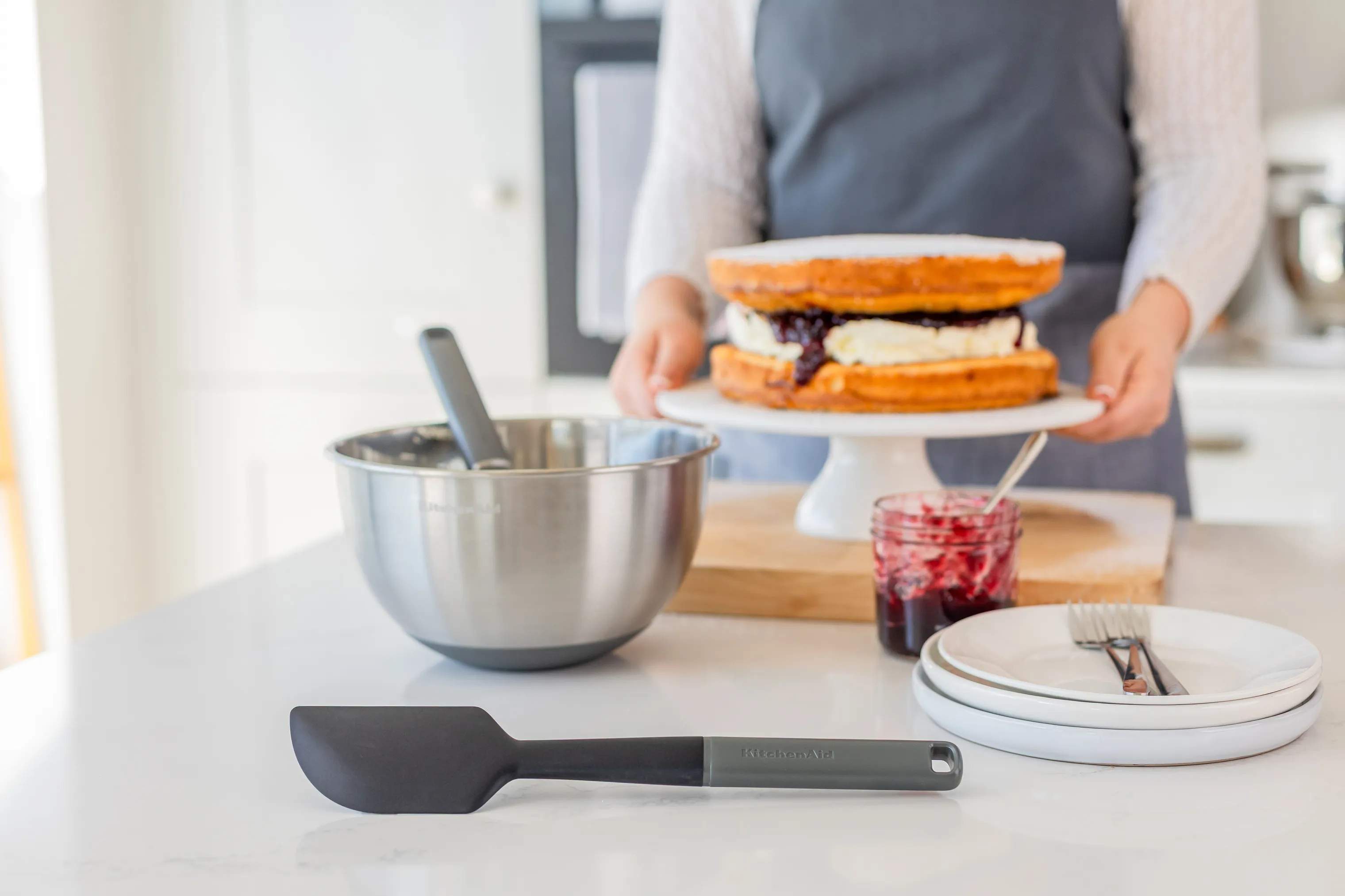 KitchenAid Grydeskeer Classic Dejskraber i Grå, 30 cm, 2