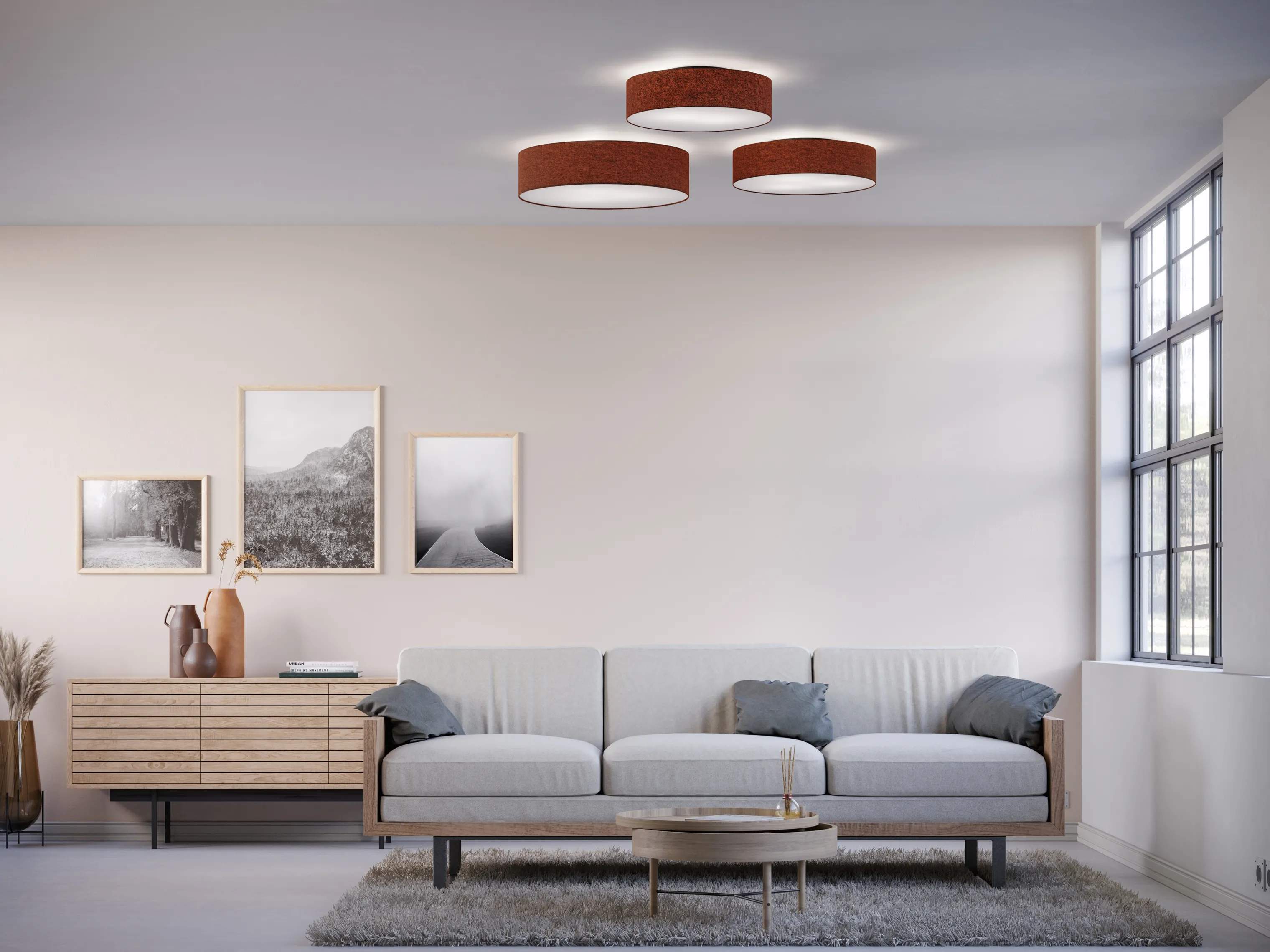 Belid Loftlamper Tyson Soft Plafond i Rød, 44 cm, 2