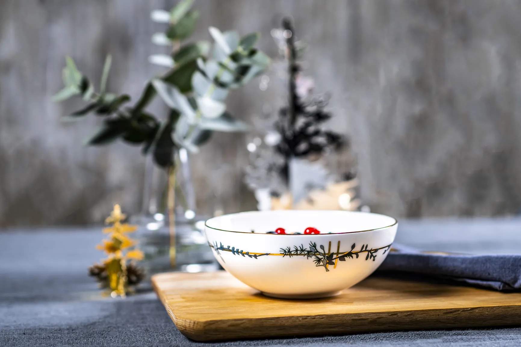 Jette Frölich Design Serveringsskåle Vinterstjerner Dyb Tallerken i Hvid, 15 cm, 3