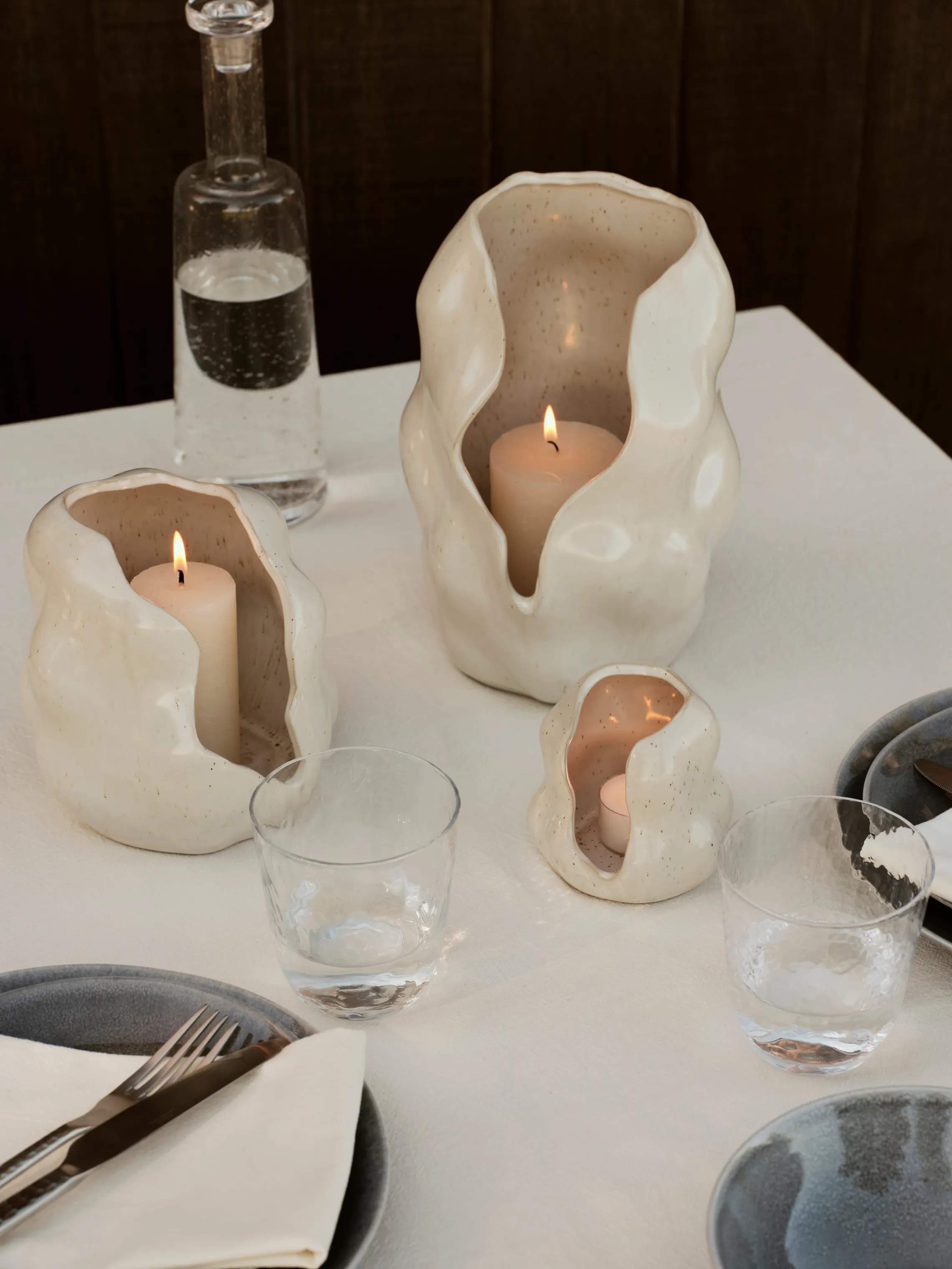 Broste Copenhagen Lanterner Hekla Lanterne i White Cream, 24 cm, 2