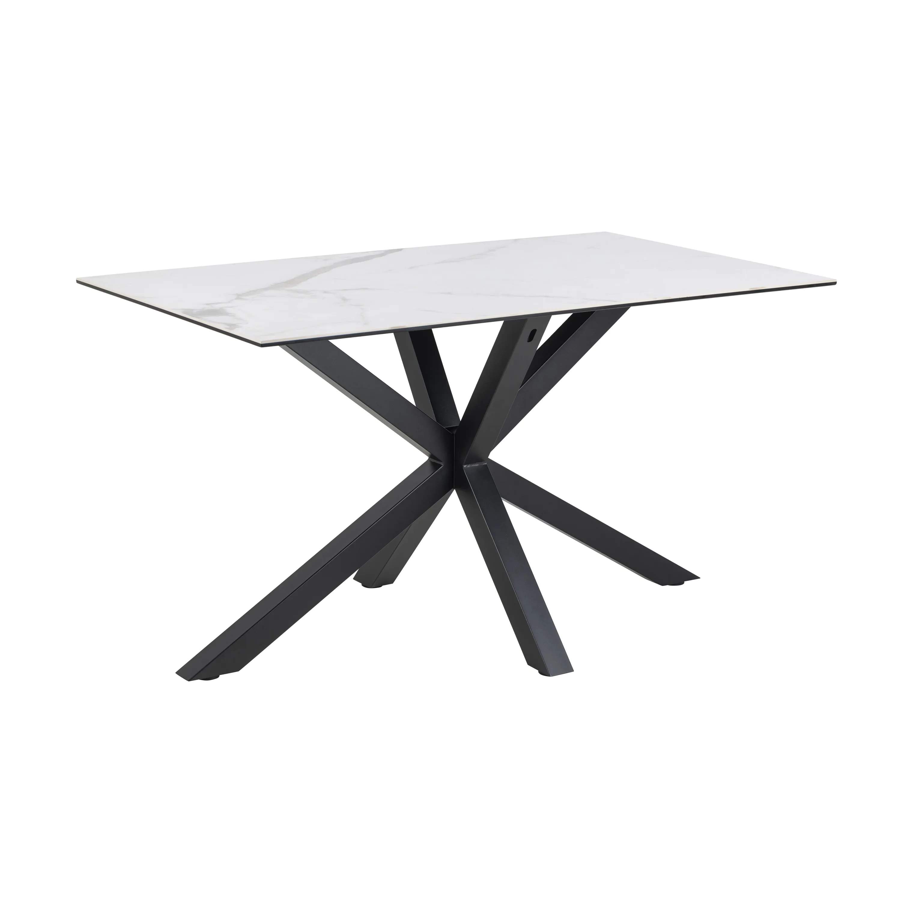 CASA Living Spiseborde Heaven Spisebord i Hvid Akranes/sort, H75,5 x B135 x L80 cm, 3
