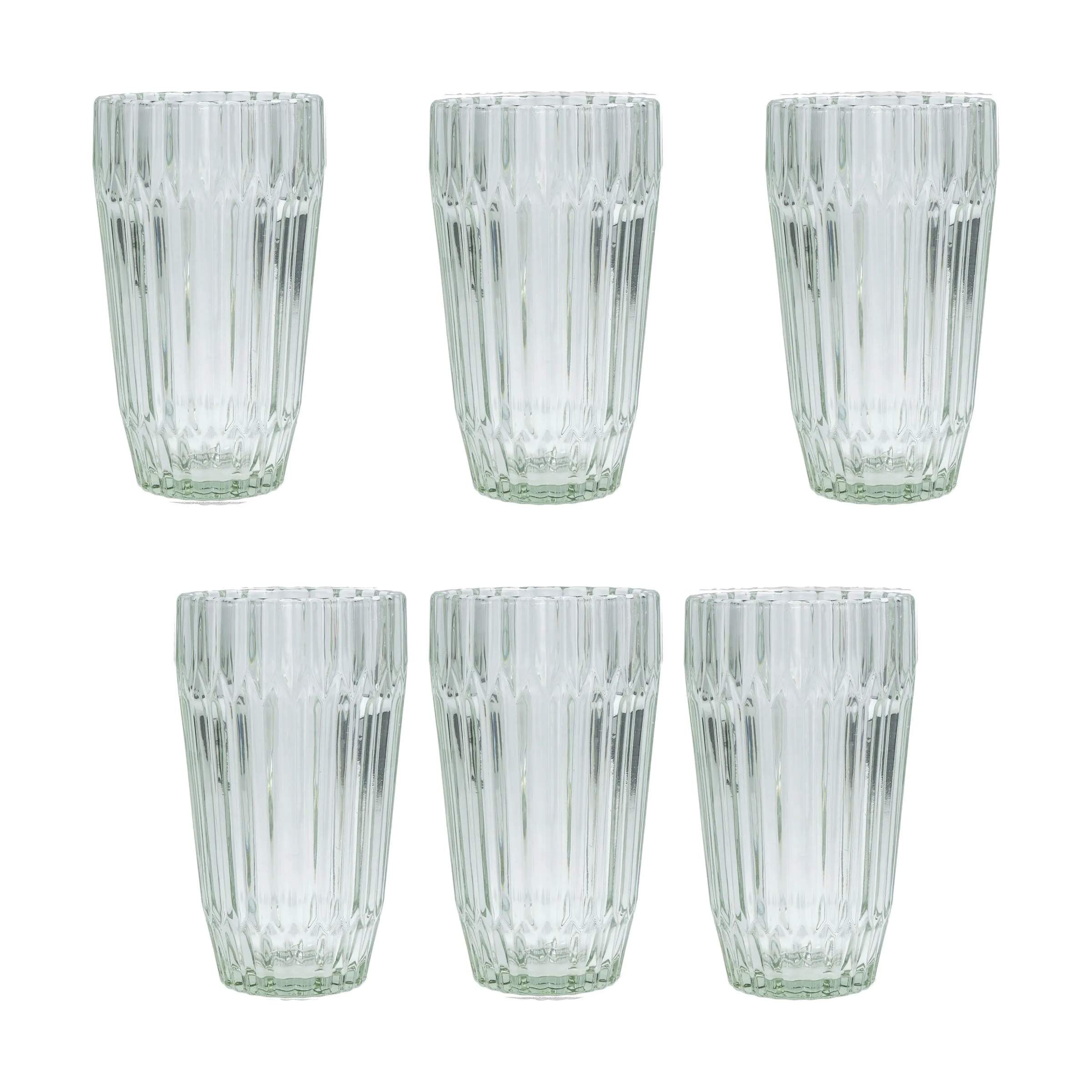 Archie Longdrink Glas - 6 stk., grøn, large