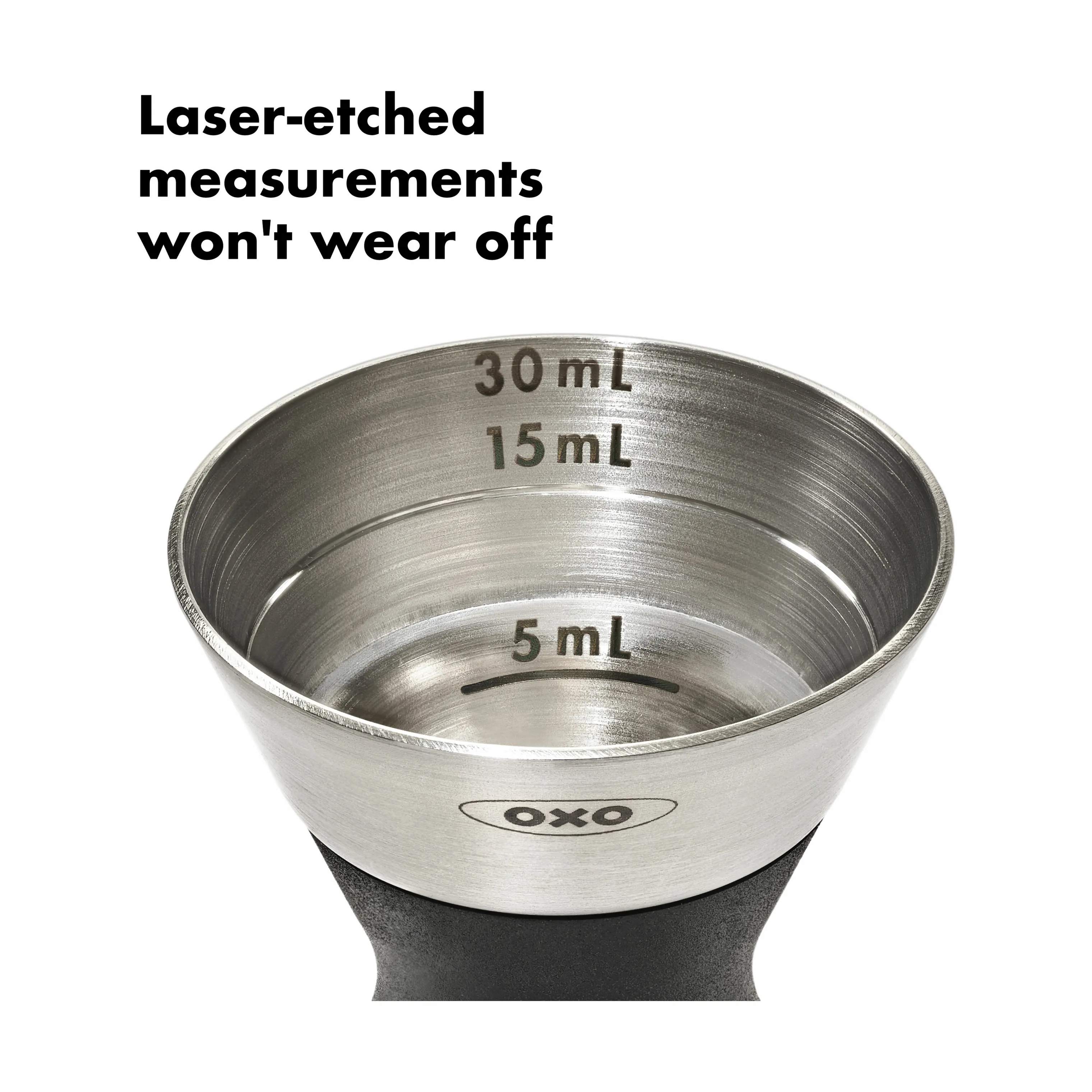 OXO Øvrigt bartilbehør Steel Målebæger (dobbelt) i Stål/sort, 4