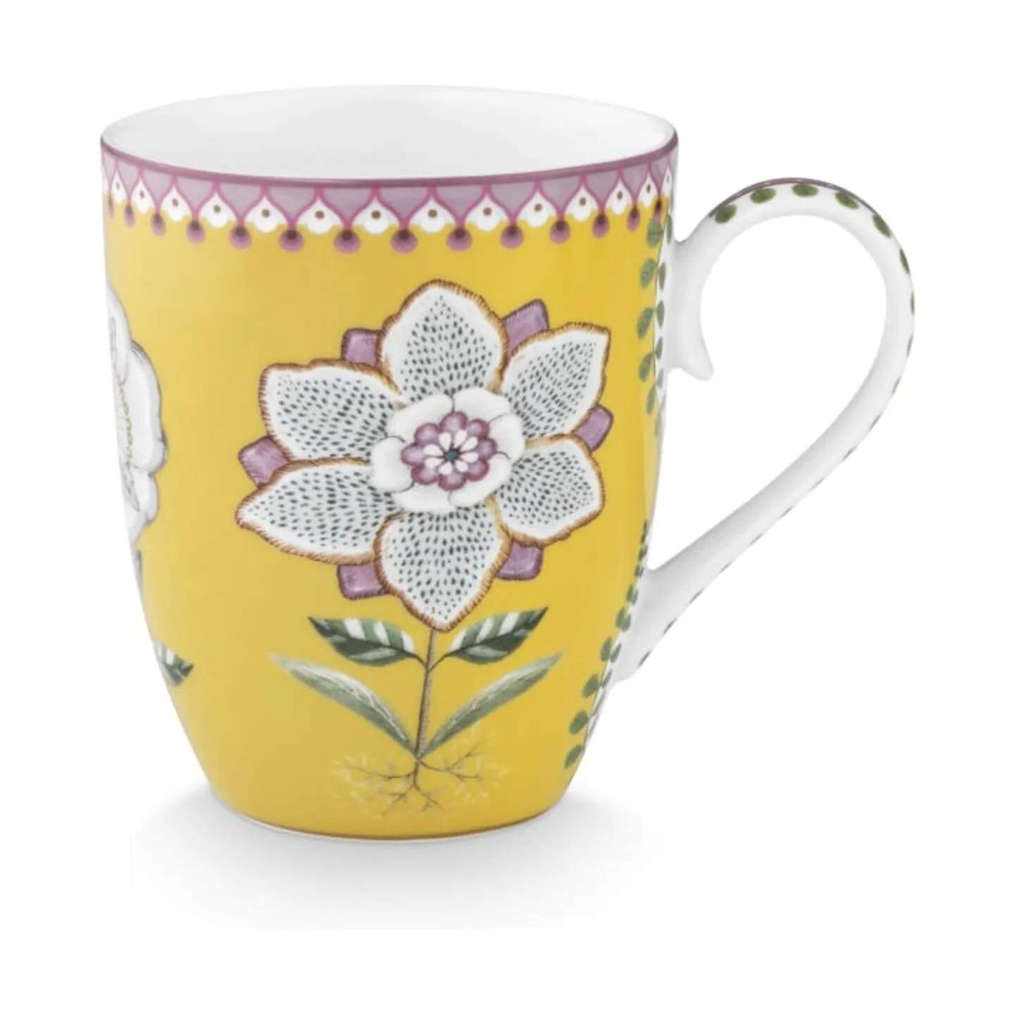 PIP Studio Krus og kopper med hank Lily & Lotus Krus i Yellow, 365 ml, 1