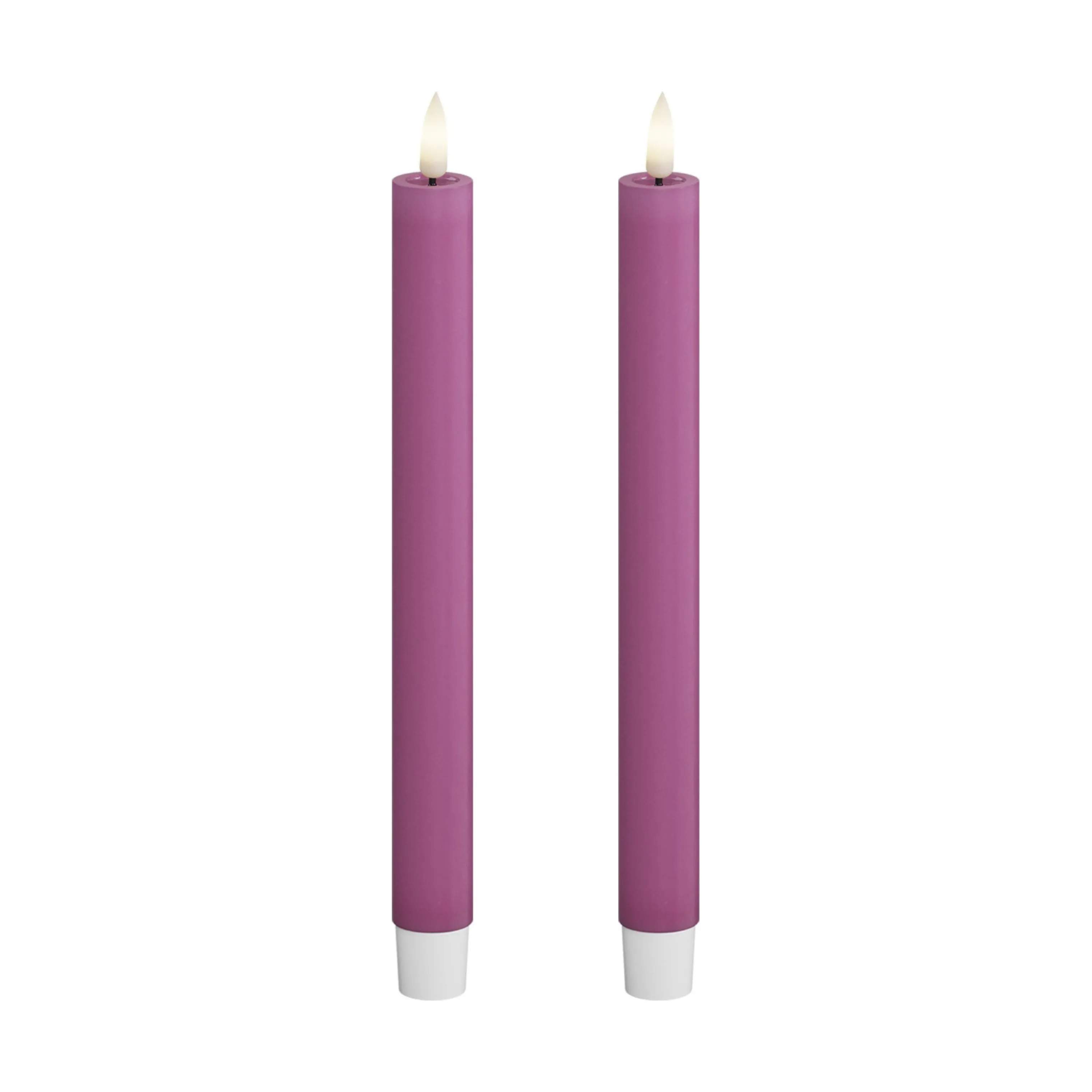 Real Flame LED Kronelys - 2 stk., magenta, large