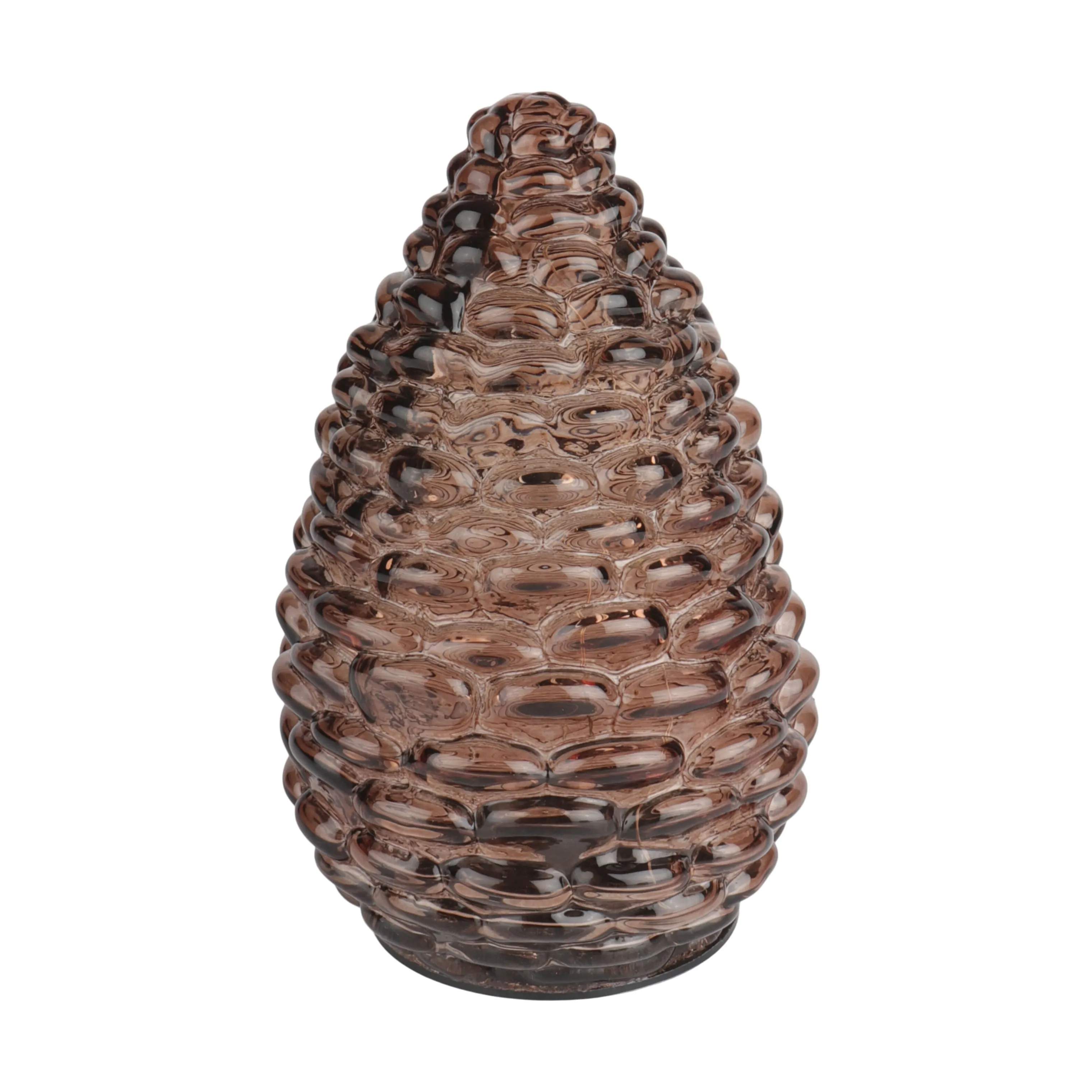 Glaskogle med LED, brun, large