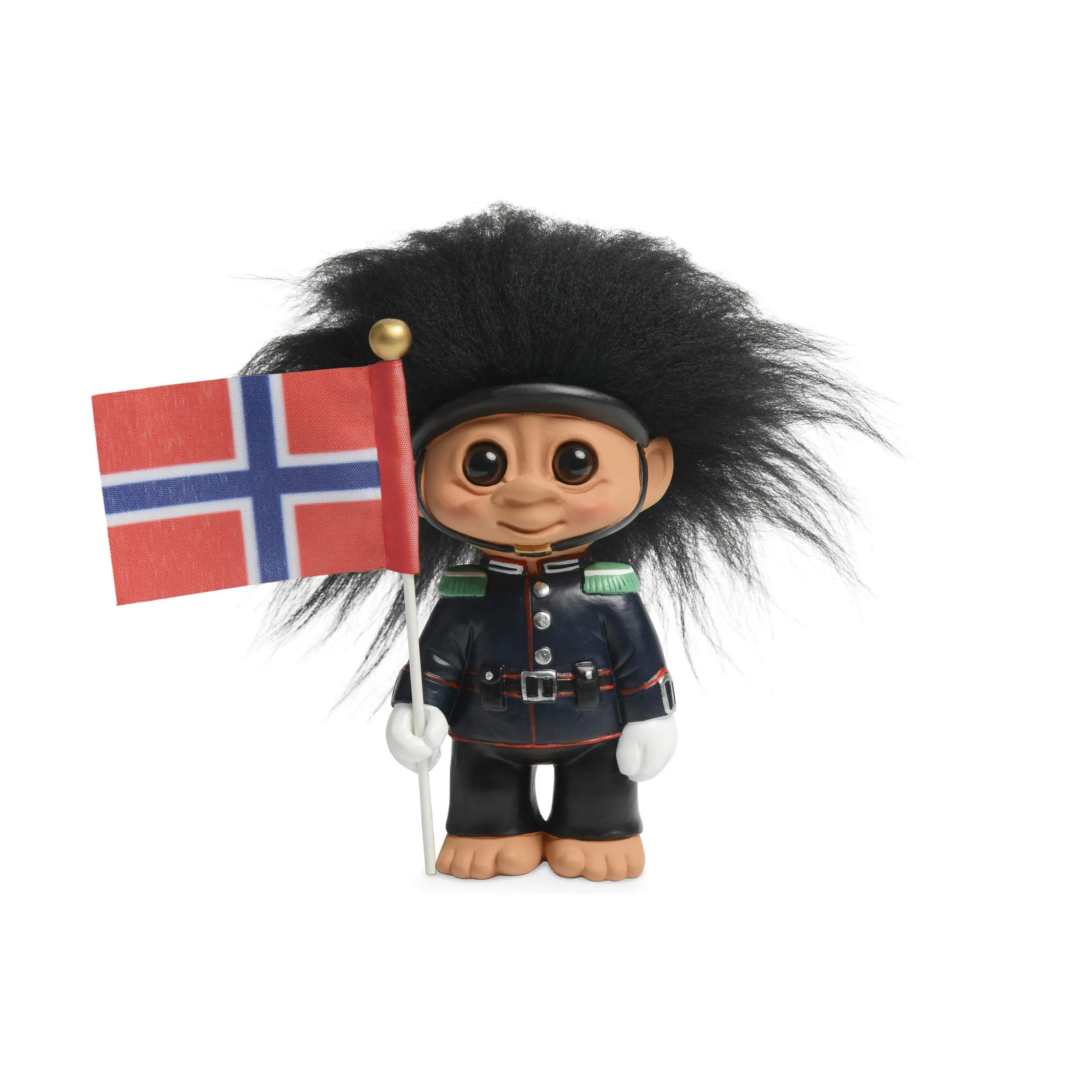 Figur - Norsk Garder m. Flag, sort, large