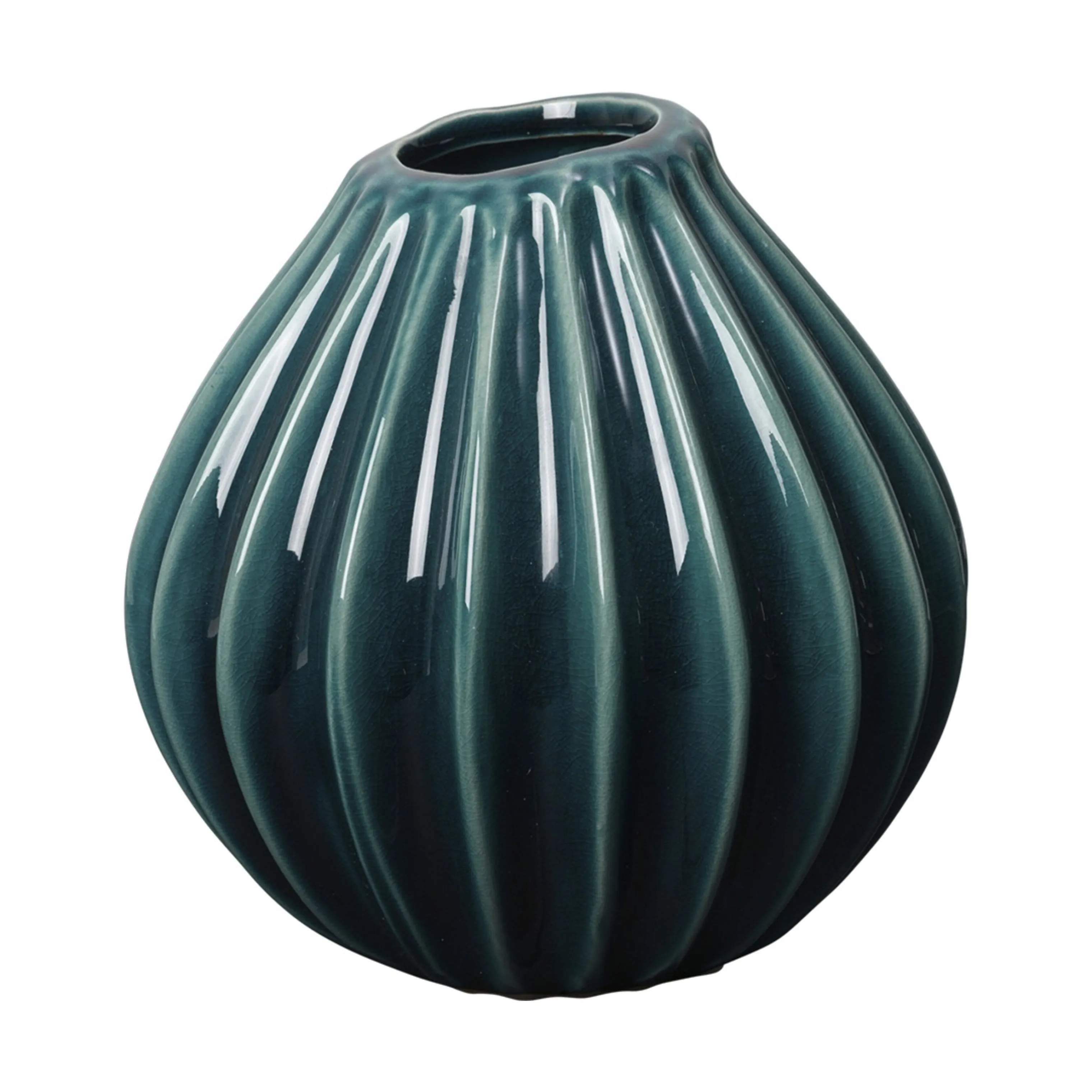 Broste Copenhagen Vaser Wide Vase i Blå, H15 x Ø15 cm, 1