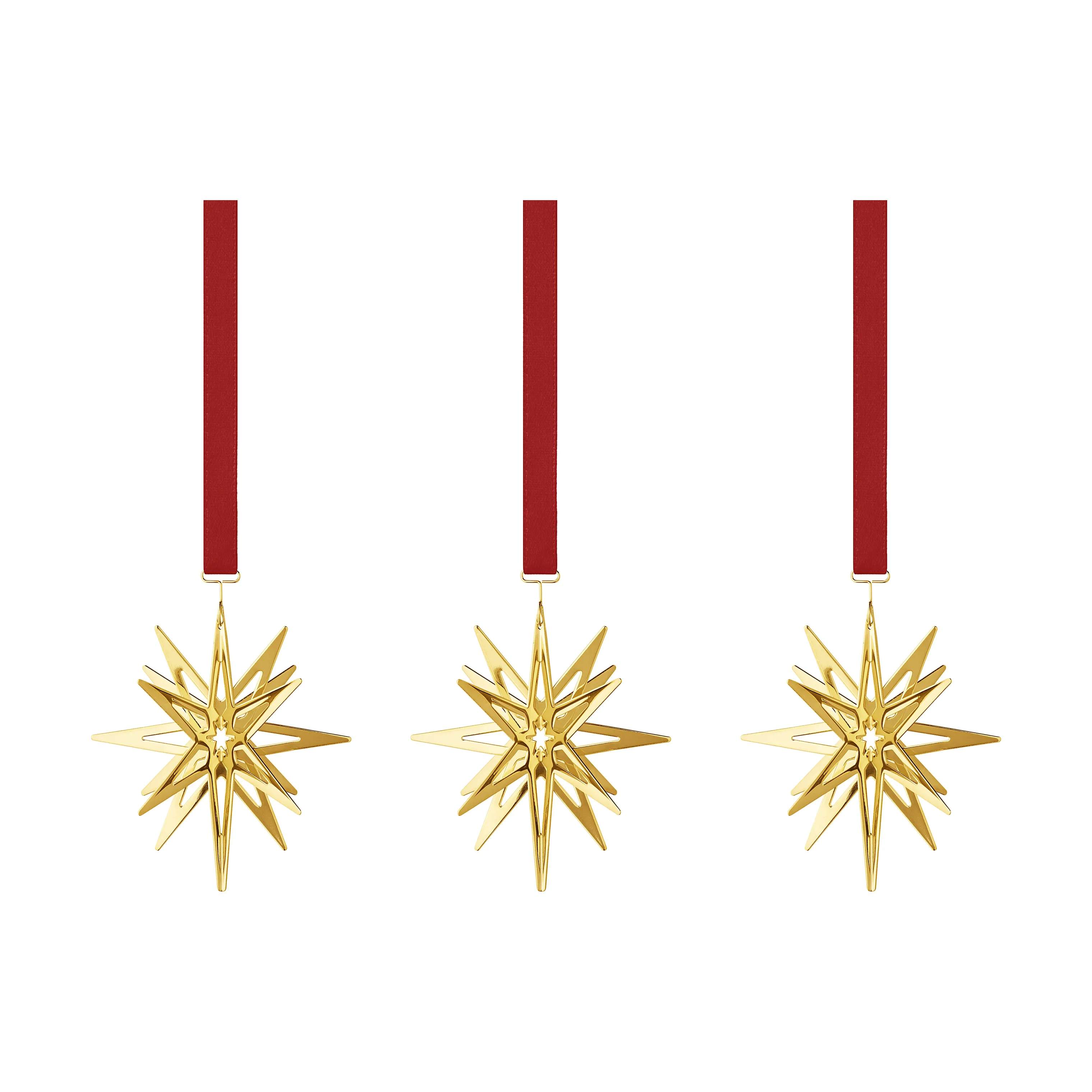 Georg Jensen Juleophæng Christmas Collectibles CC 2025 Mini Stjerner - 3 stk. i Guld, 1