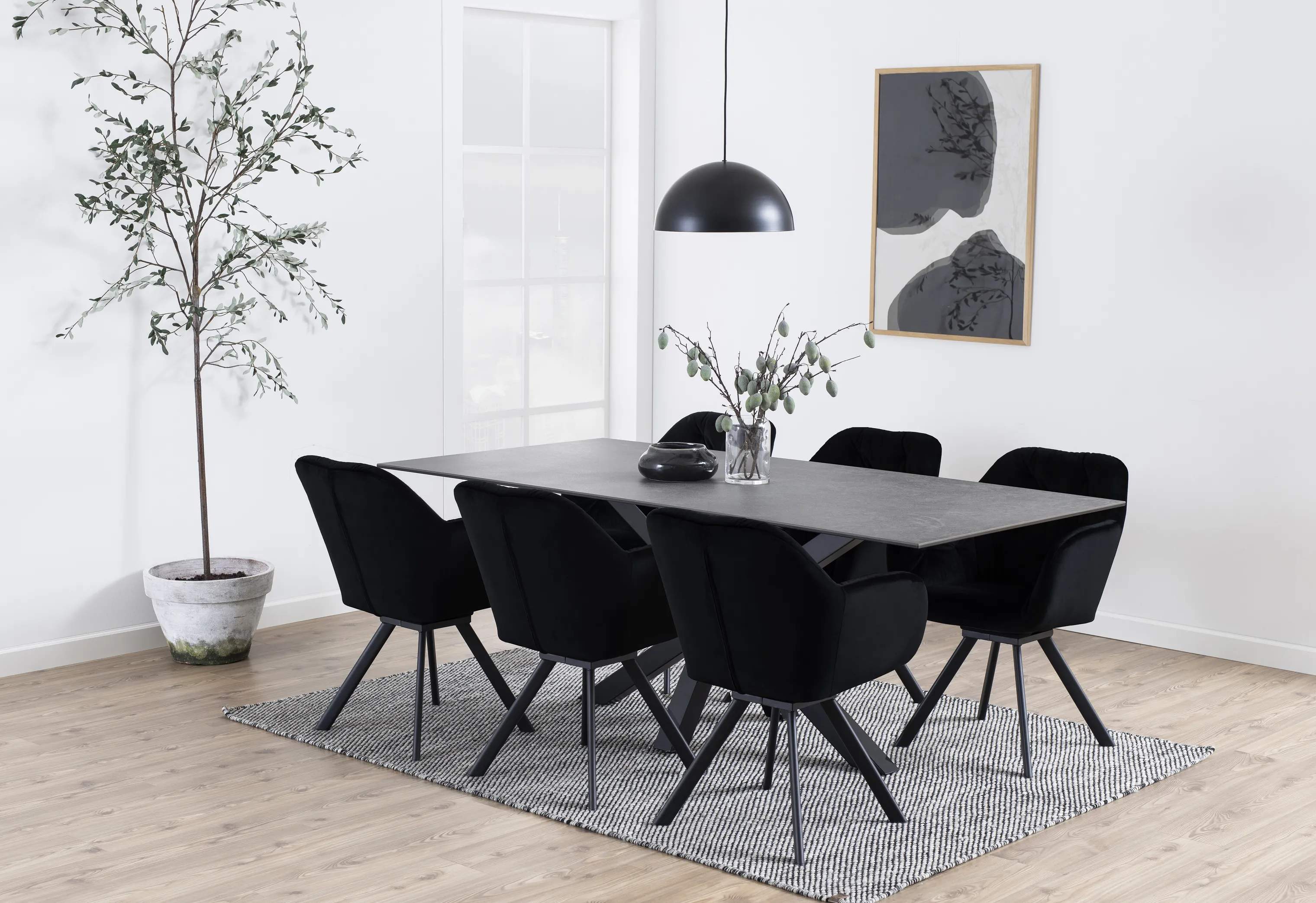 CASA Living Spiseborde Heaven Spisebord i Sort Fairbanks/sort, H75,5 x B200 x L100 cm, 2