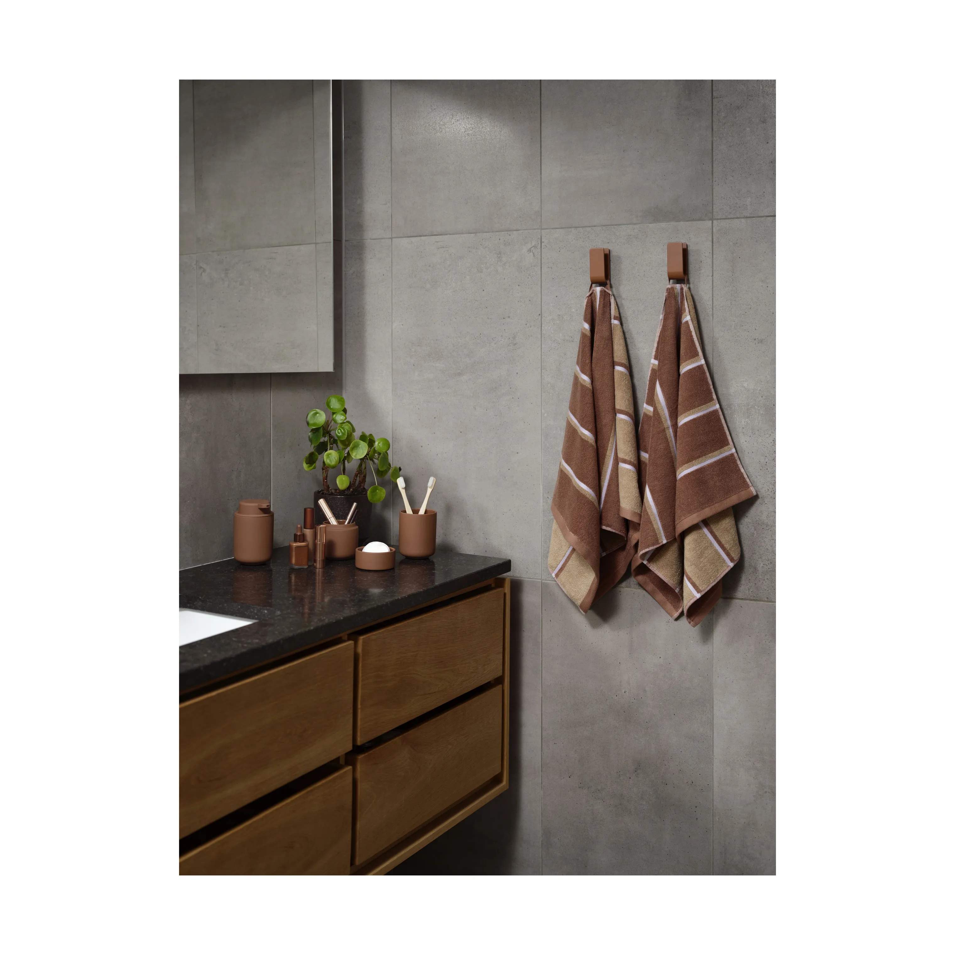 Zone Håndklæder Sauna Håndklæde i Terracotta, B50 x L100 cm, 4
