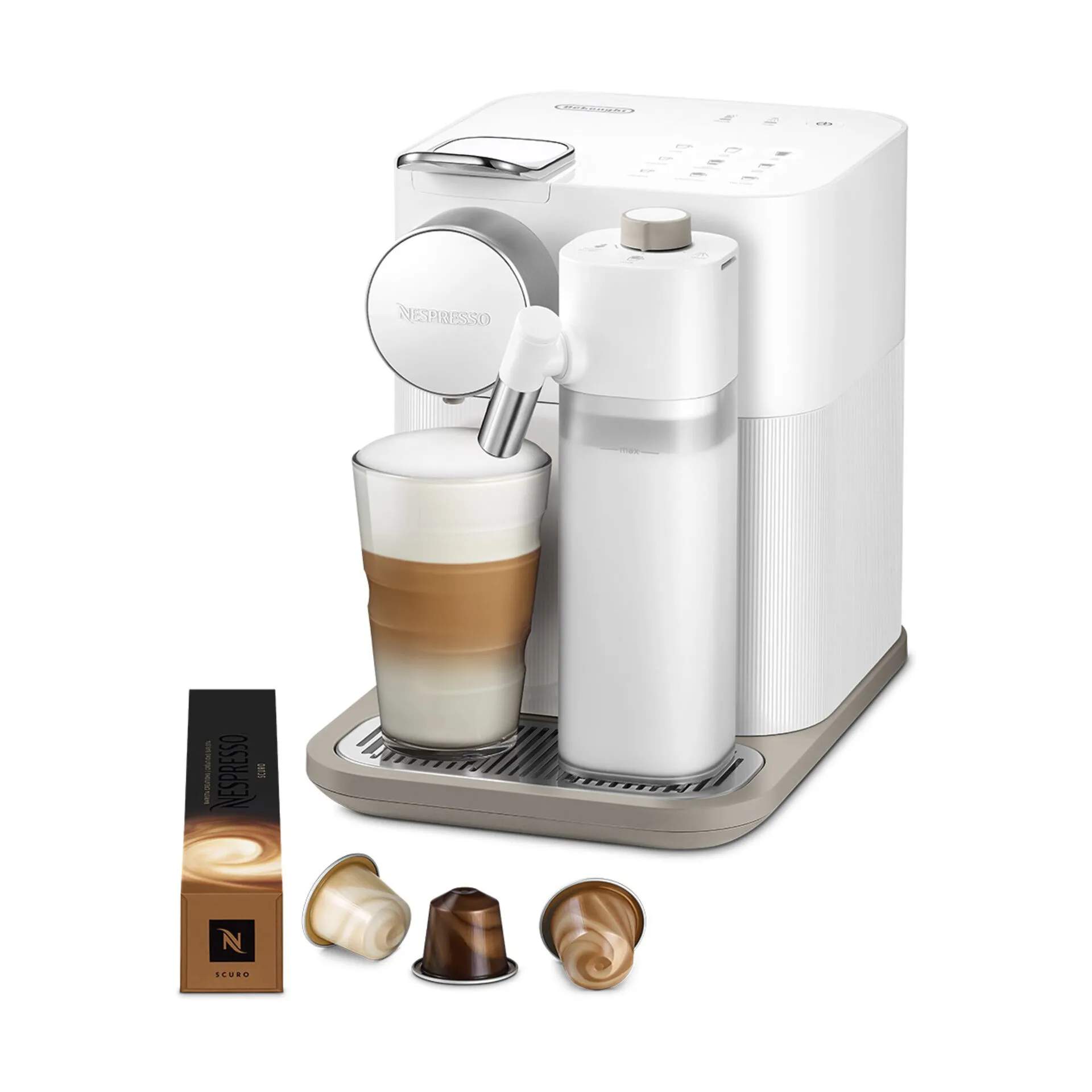 Nespresso kapselmaskiner Gran Lattissima Kapsel Kaffemaskine i Hvid, 8