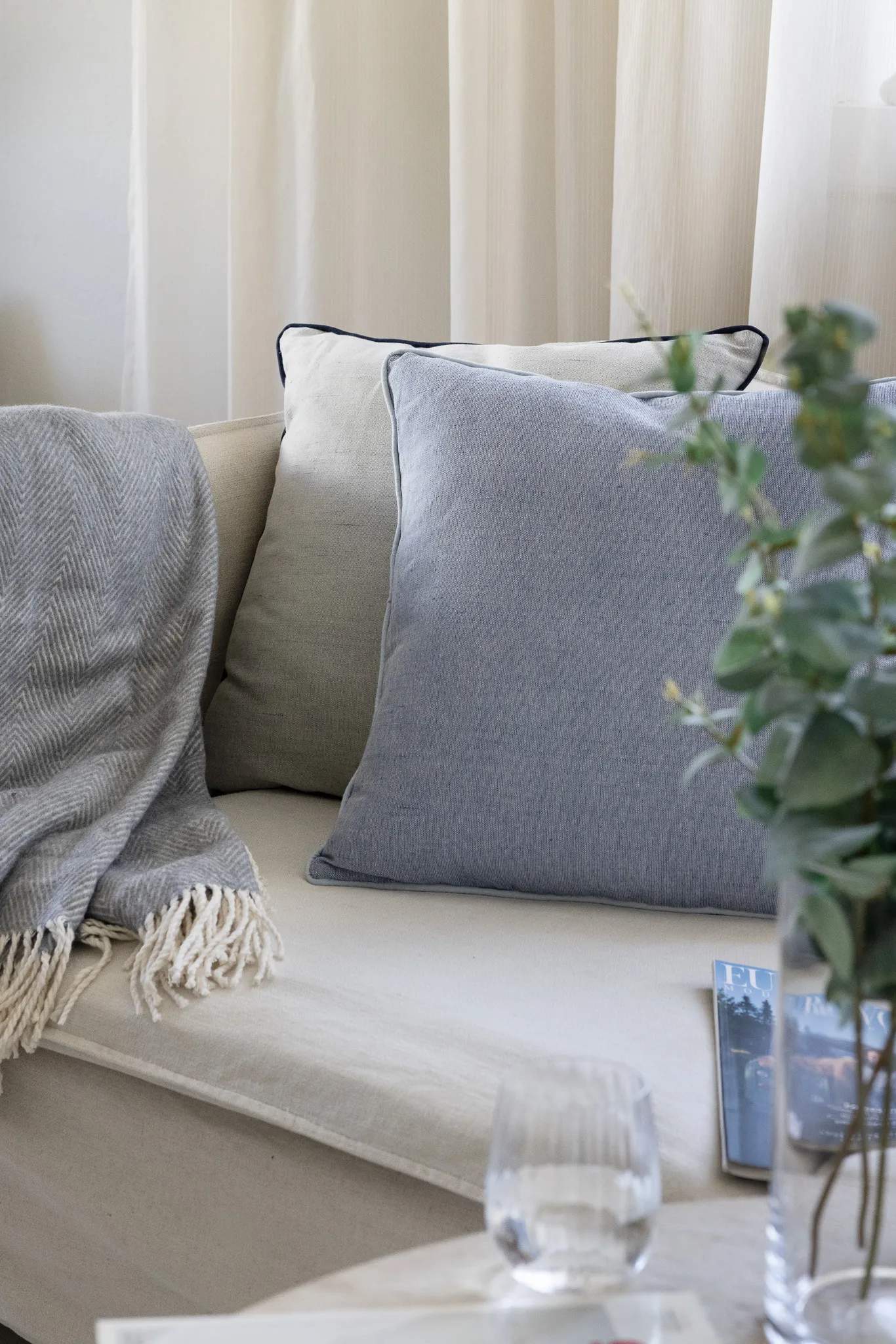 CASA Living Pyntepuder Pude i Blå, 2