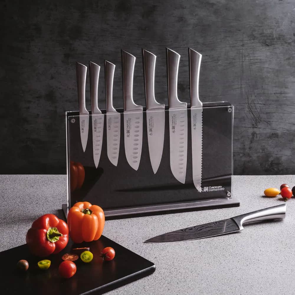 THE CUSTOM CHEF™ Knivblokke med knive Cuisine::pro®
Damashiro® Damashiro® Nami Knivblok - 9 dele i Sort/klar, 2