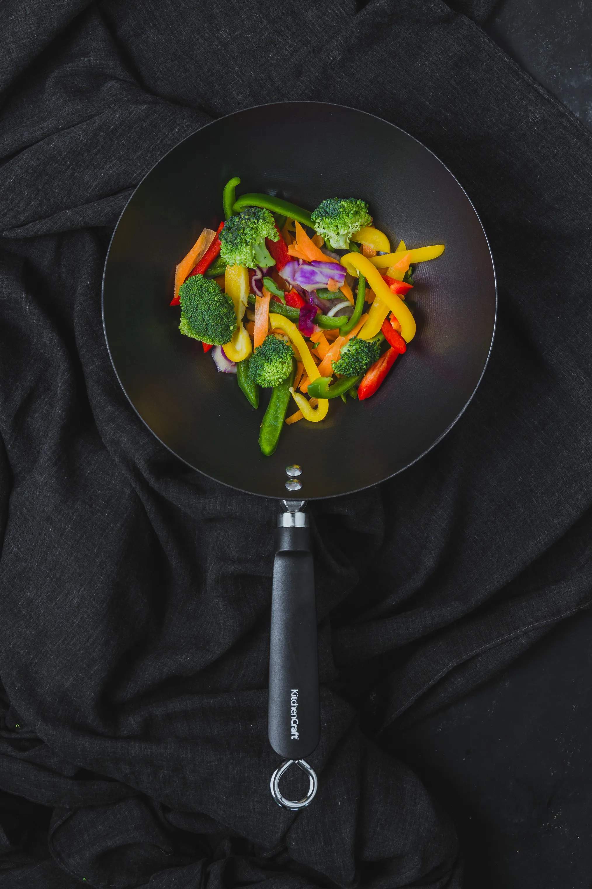 KitchenCraft Wokpander World of Flavours Wok i 26,5 cm, 2