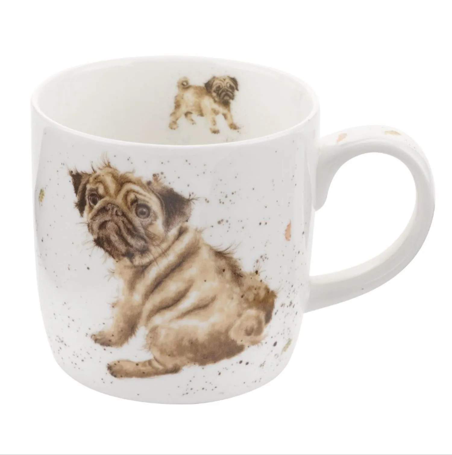 Royal Worcester Krus og kopper med hank Wrendale Krus - Pug love i Pug hund, 1
