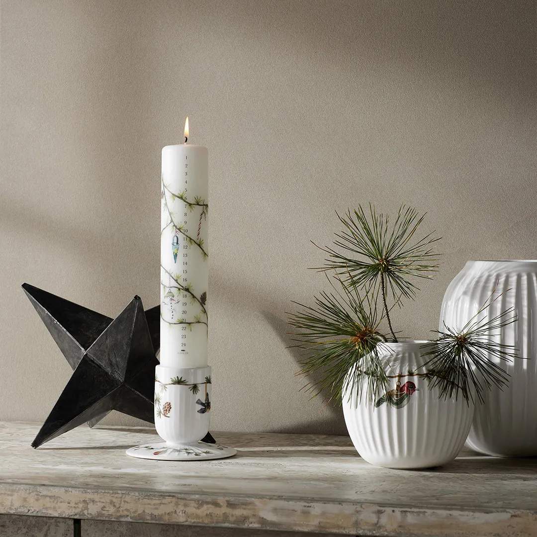 Kähler Bloklysestage Hammershøi Jul Bloklysestage - Mellem i Hvid, 12 cm, 2