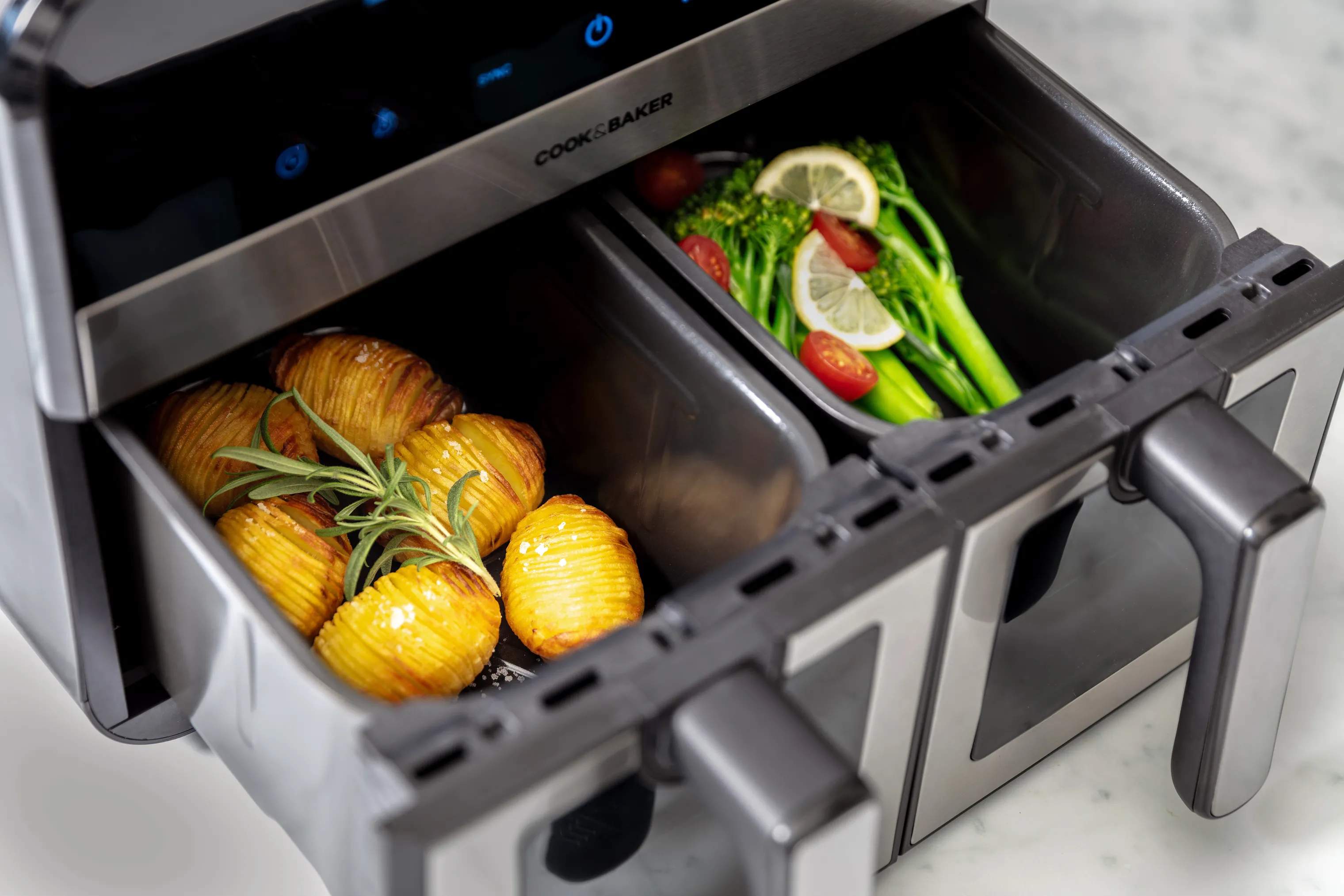 Cook & Baker Airfryers Dobbelt Airfryer i stål, 2