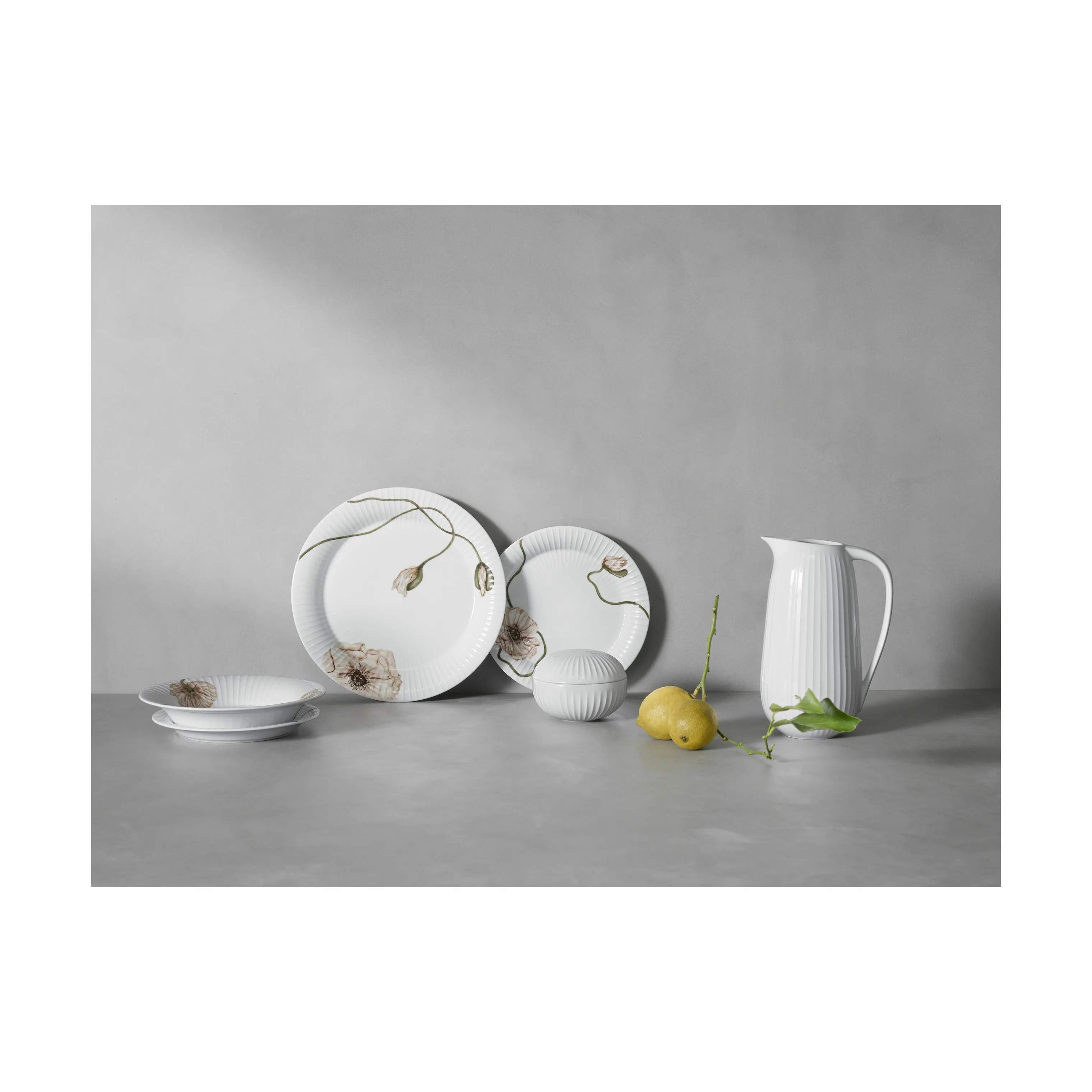Kähler Frokosttallerkener Hammershøi Poppy Frokosttallerken i Hvid m. dekoration, 5