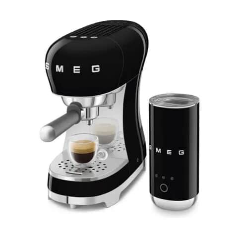 Smeg Espressomaskiner 50's style Espressomaskine med mælkeskummer i sort, 3