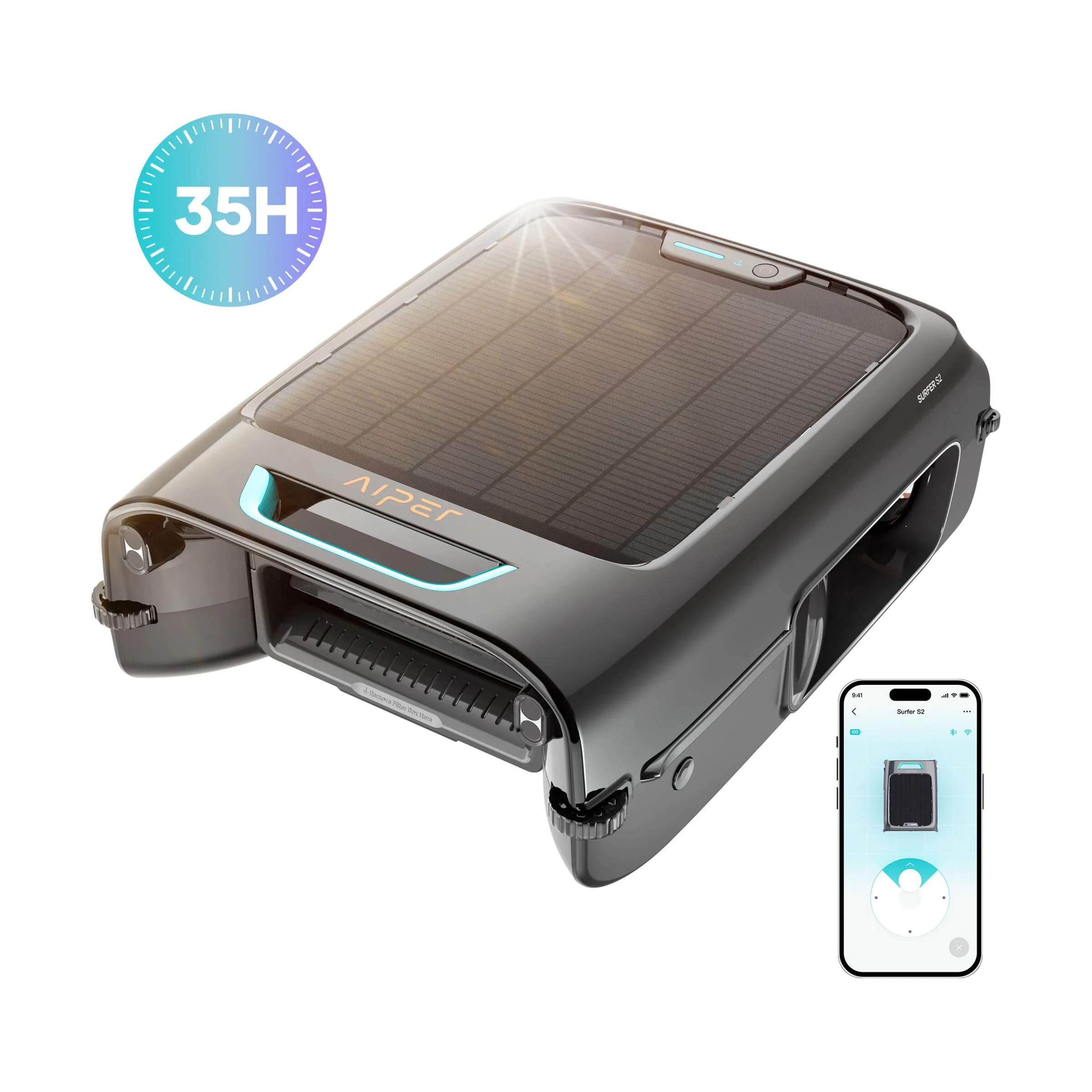 Aiper Poolrengøring Eco Surfer S2 Poolrobot i Sort, 1