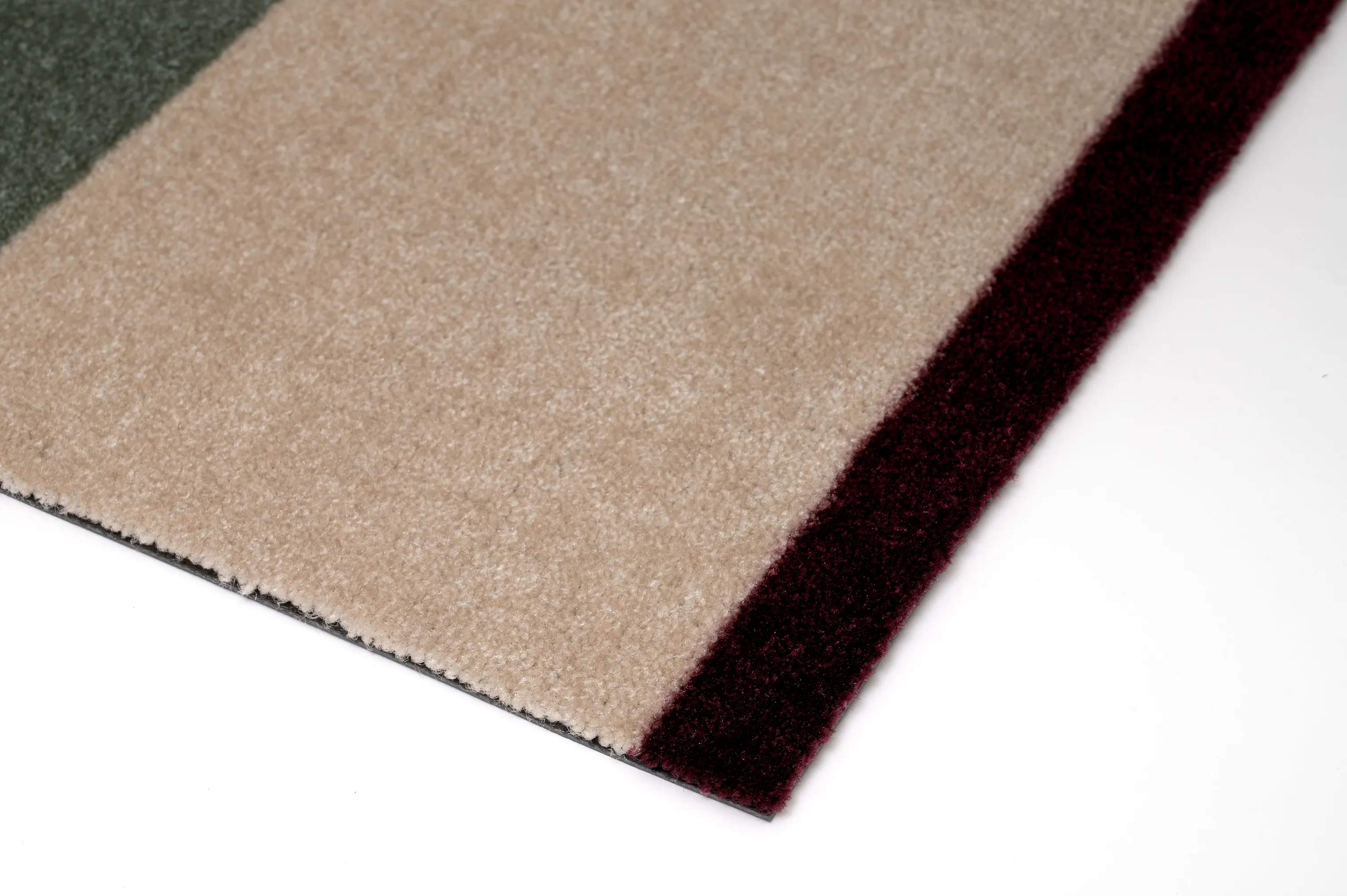 Tica Copenhagen Gulvtæpper Stripes Horisontal Gulvtæppe i Grøn/Ivory/Bordeaux, B67 x L120 cm, 3