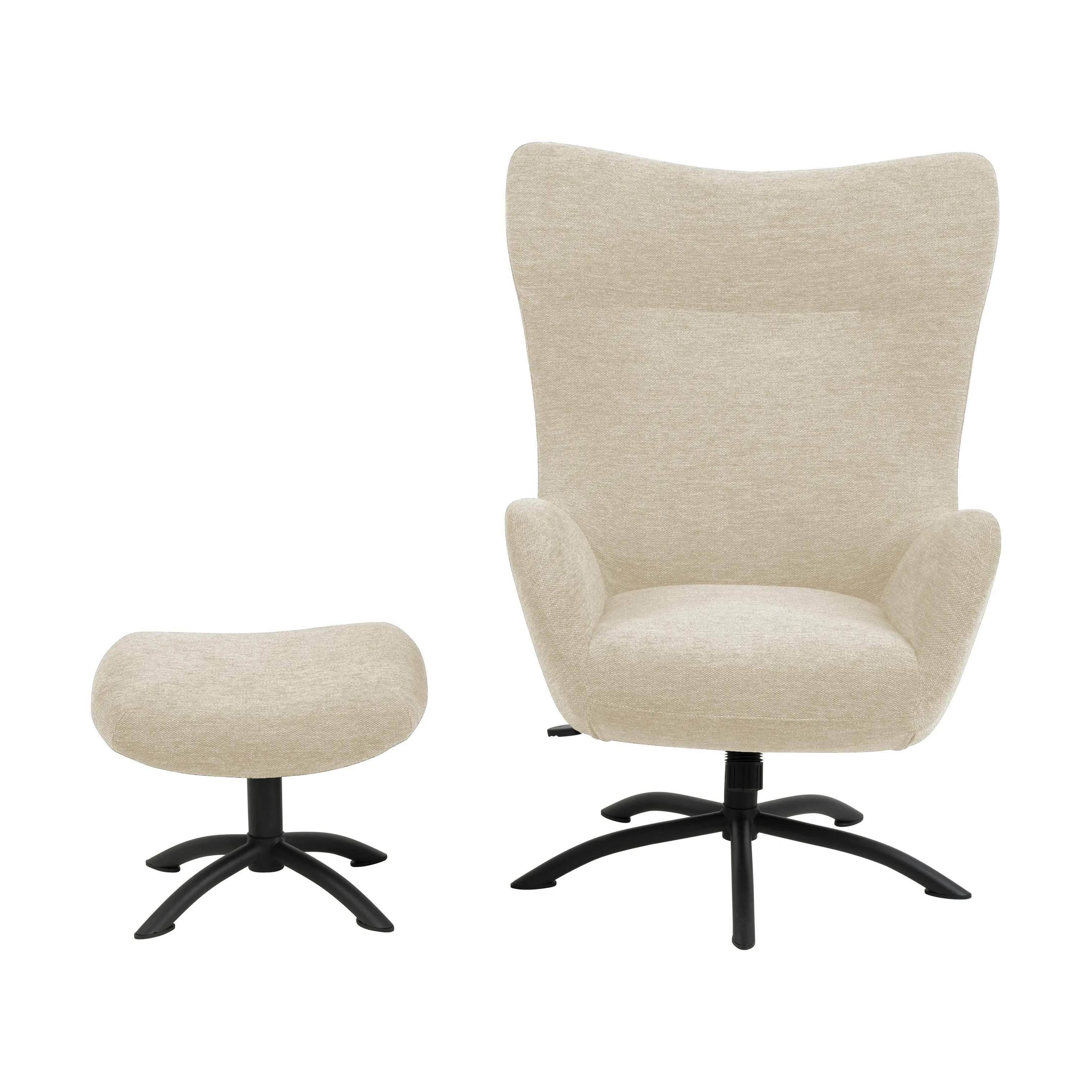 CASA Living Lænestole Talgarth Lænestol m. Skammel i creme, 6