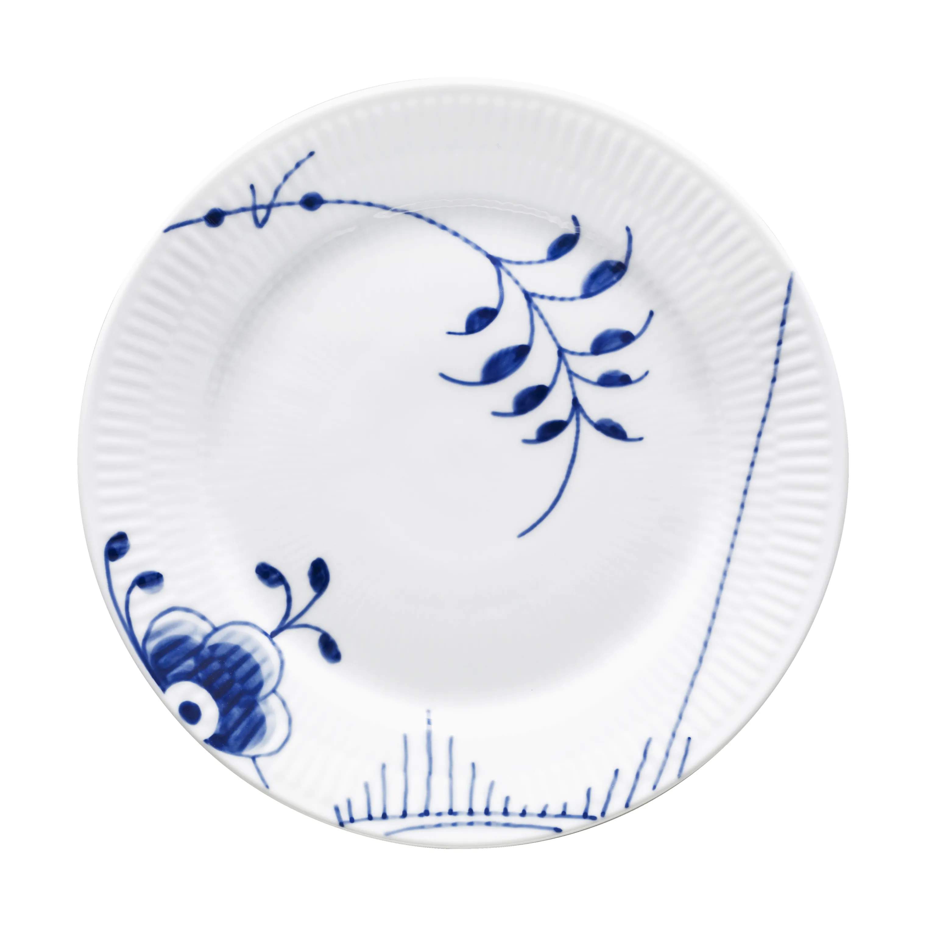 Royal Copenhagen Kagetallerkener Blå Mega Riflet Desserttallerken #2 i Desserttallerken #2, 1