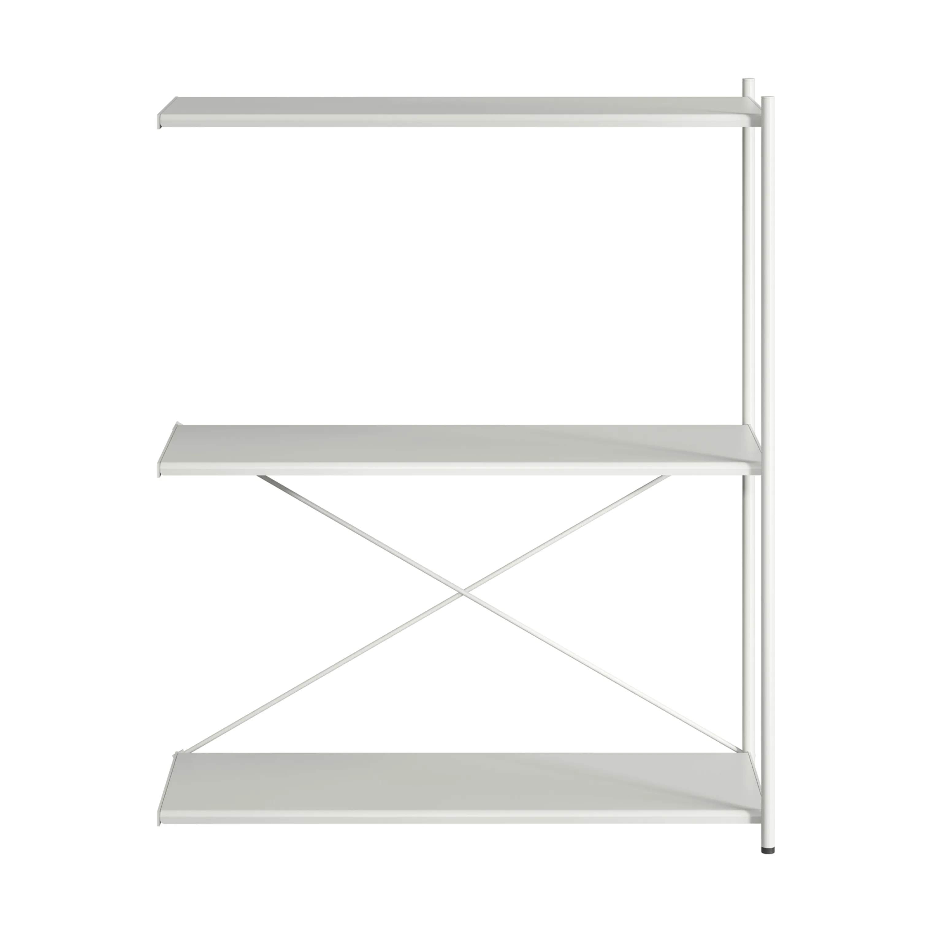 Novoform Reoler og tilbehør Arturo 3-Etagers tilbygningsreol i Light Grey, 91 cm, 1