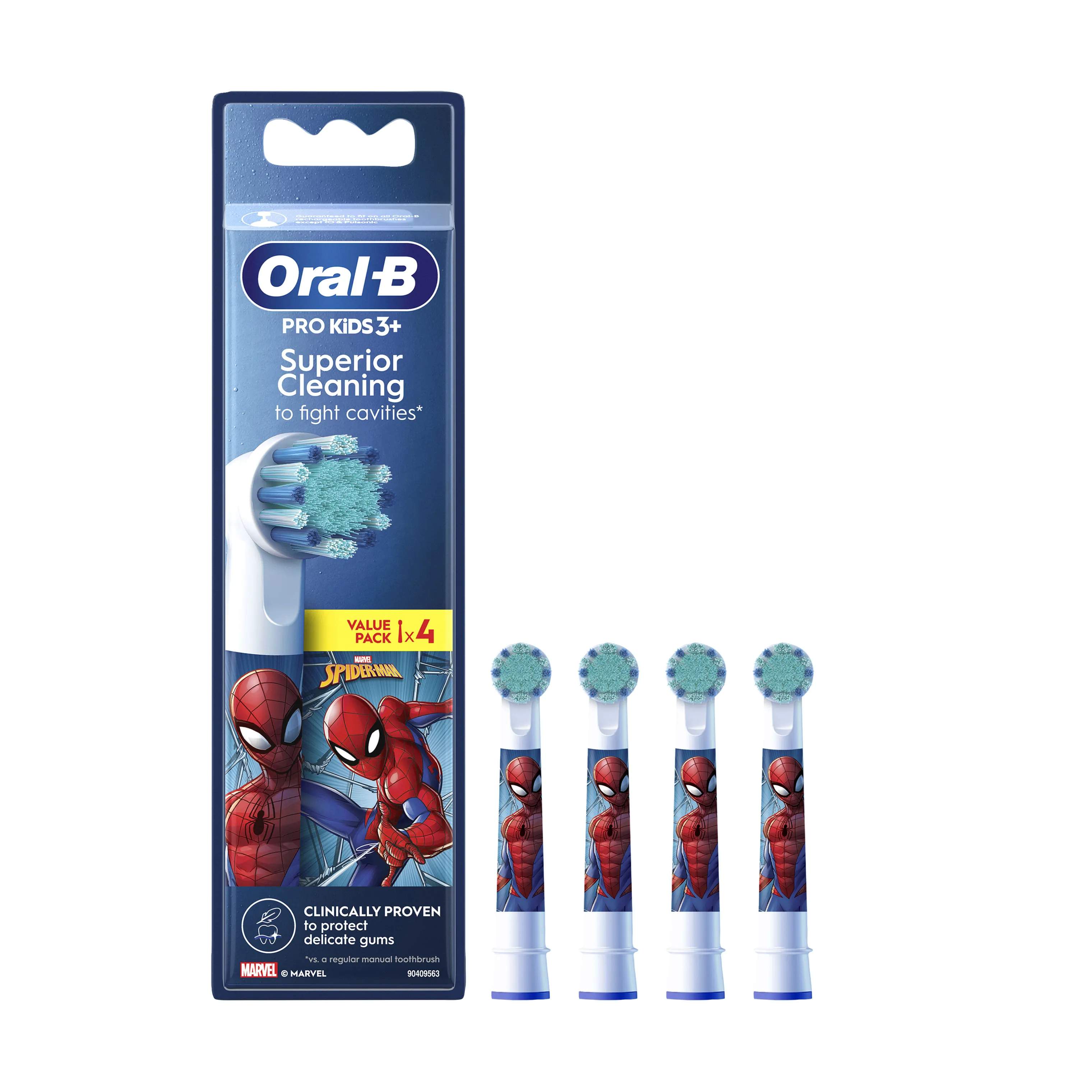 Oral-B Tandbørstehoveder Vitality Pro Kids Kids Tandbørstehoved - 4 stk. i Spider-Man, 2