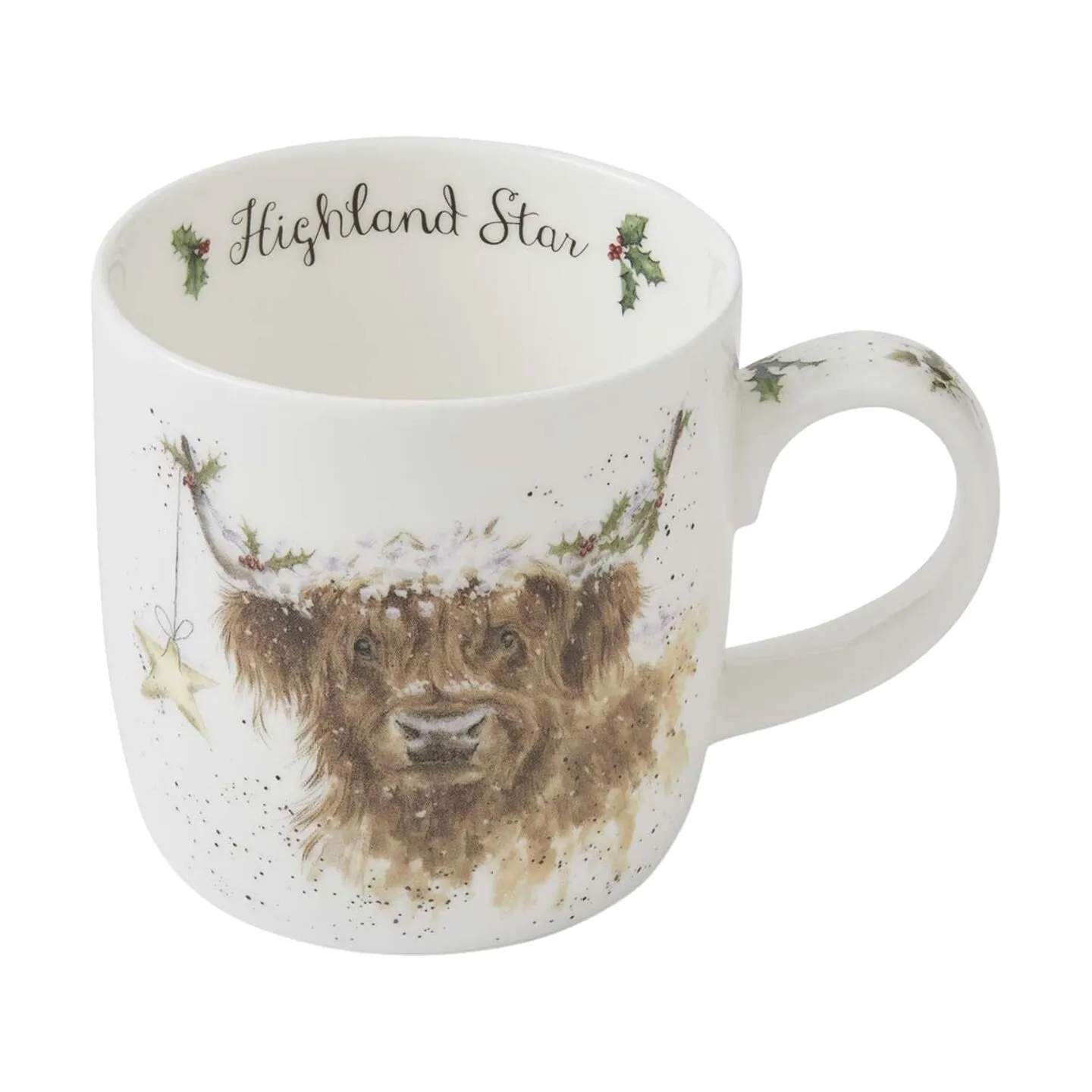 Royal Worcester Krus og kopper med hank Wrendale Krus - Highland star i Jule Highland ko, 1