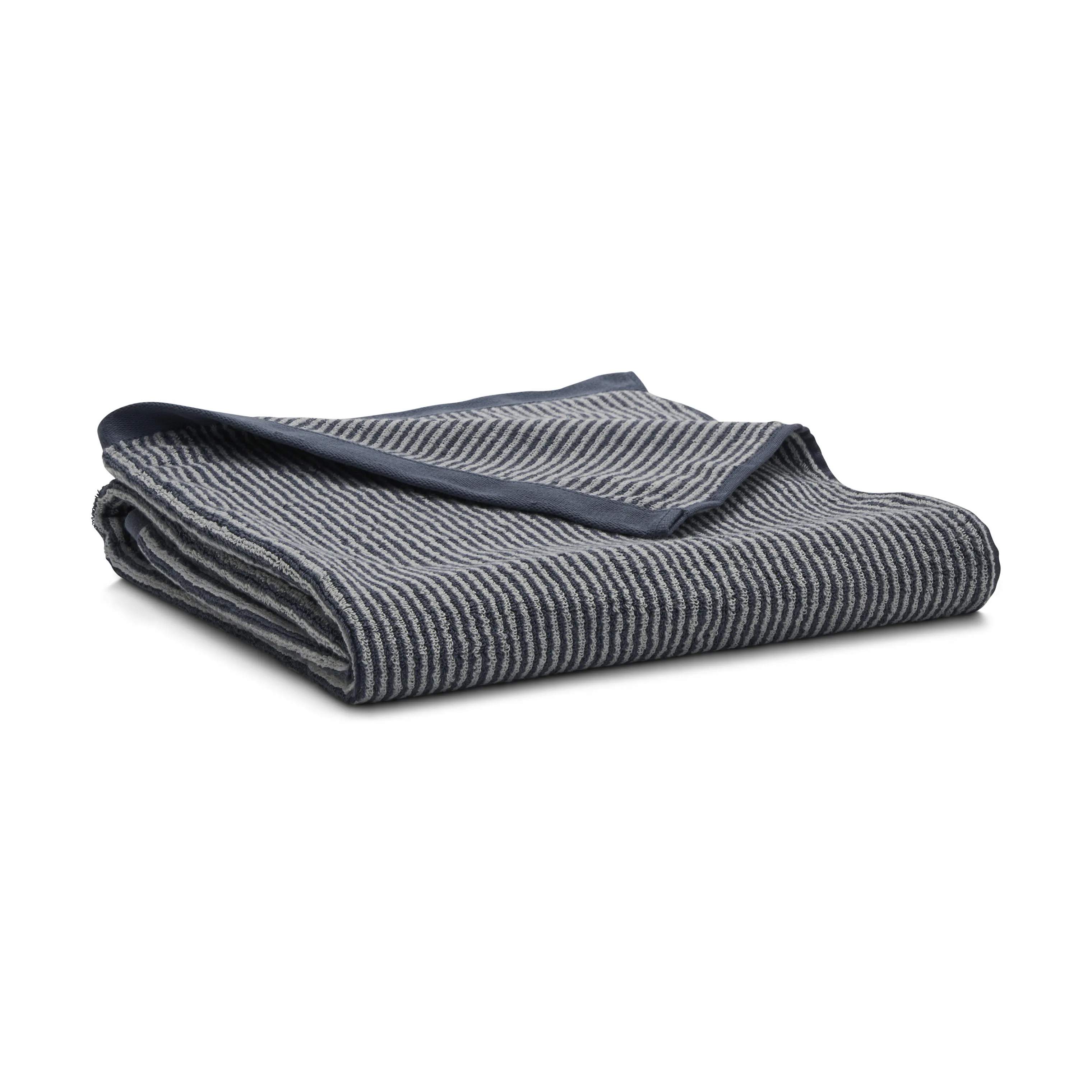Timeless Tone Stripe Håndklæde, smoke blue/off white, large