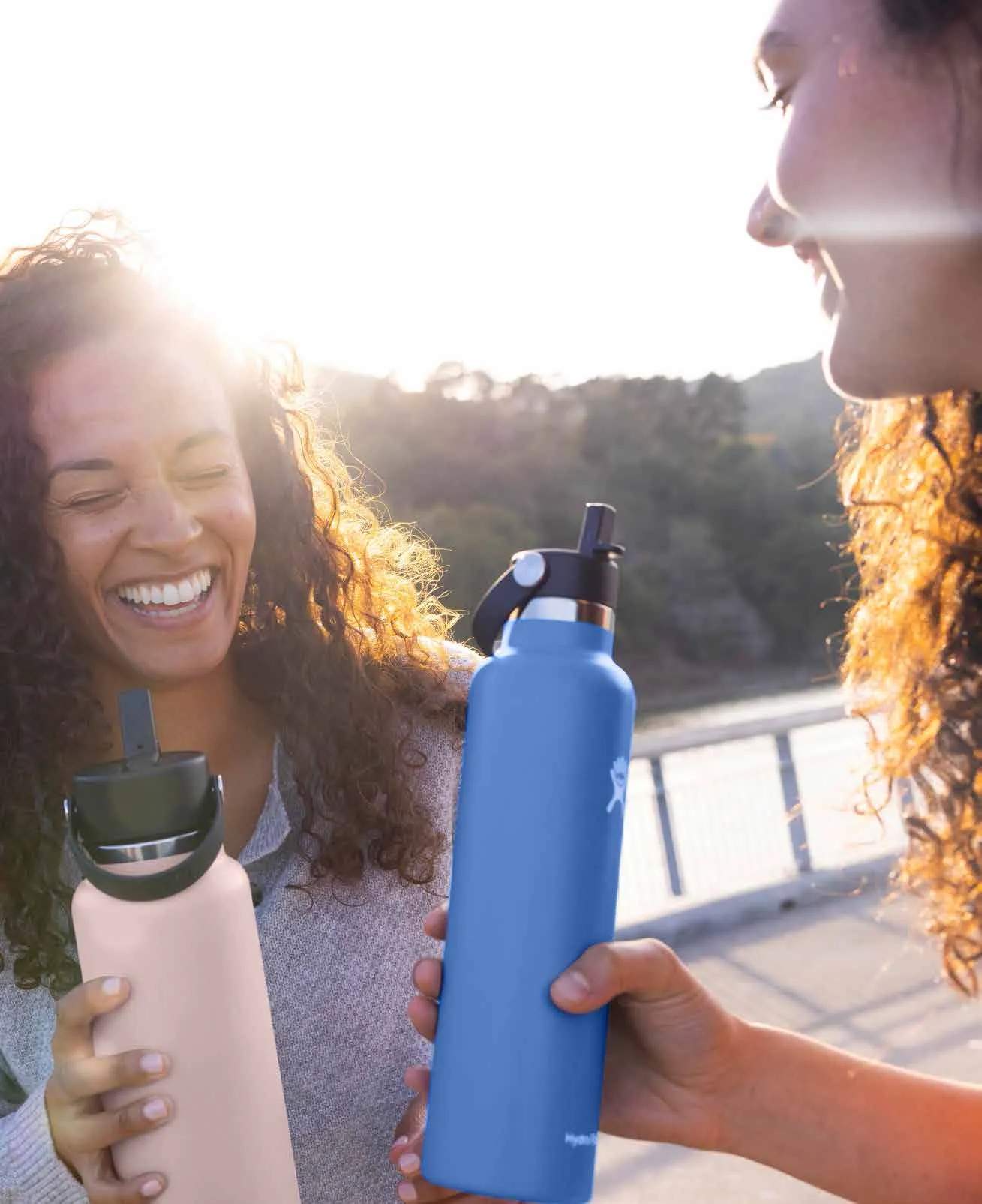Hydro Flask To go kopper Standard Mouth Flex Termodrikkedunk i Blå/stål/hvid, 2