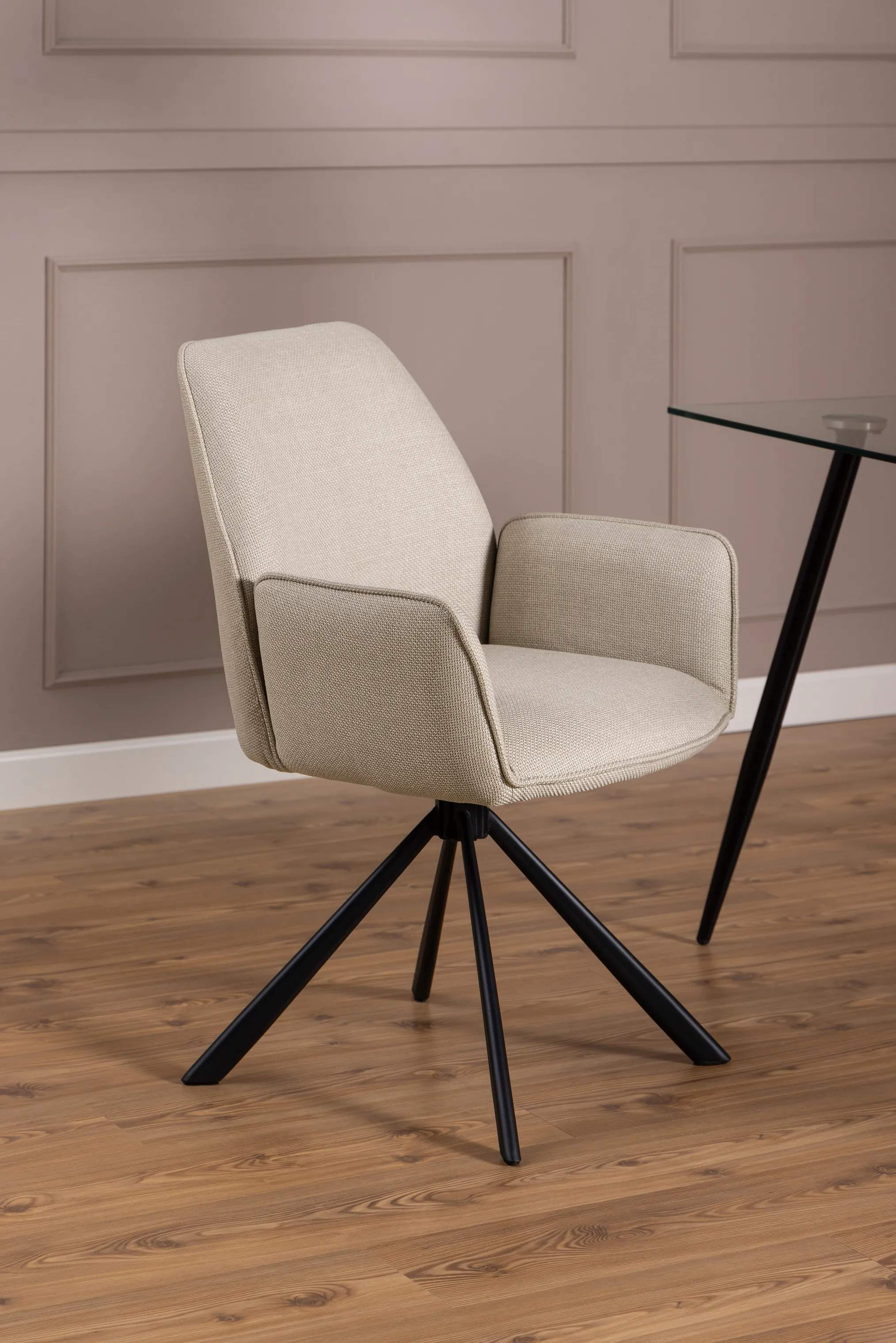 CASA Living Spisebordsstole Glenda Spisebordsstol - 2 stk. i Beige/sort, 2