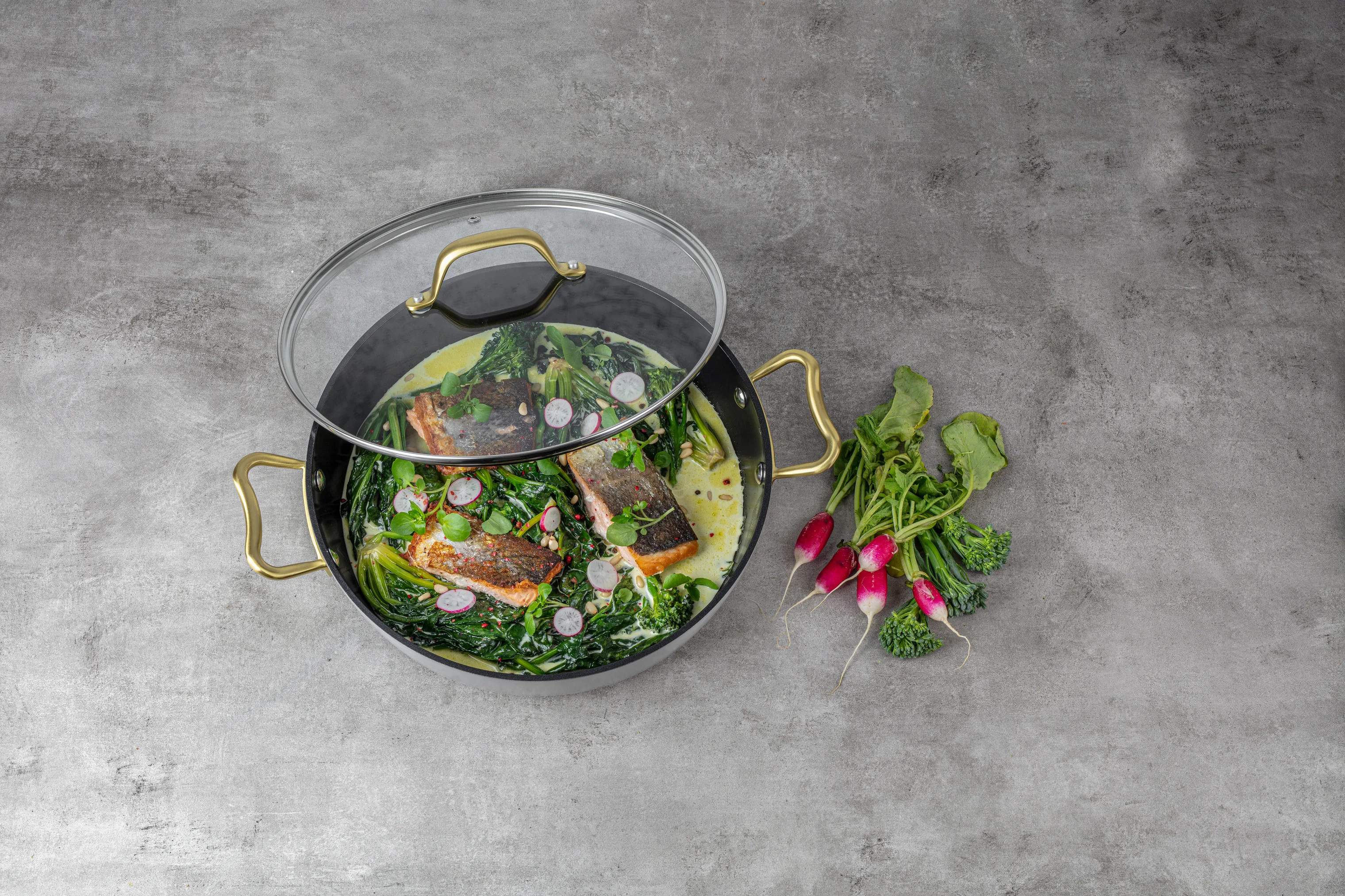 Cook & Baker Sauterpander Premium Sautergryde i Sølvfarvet/guldfarvet, 5