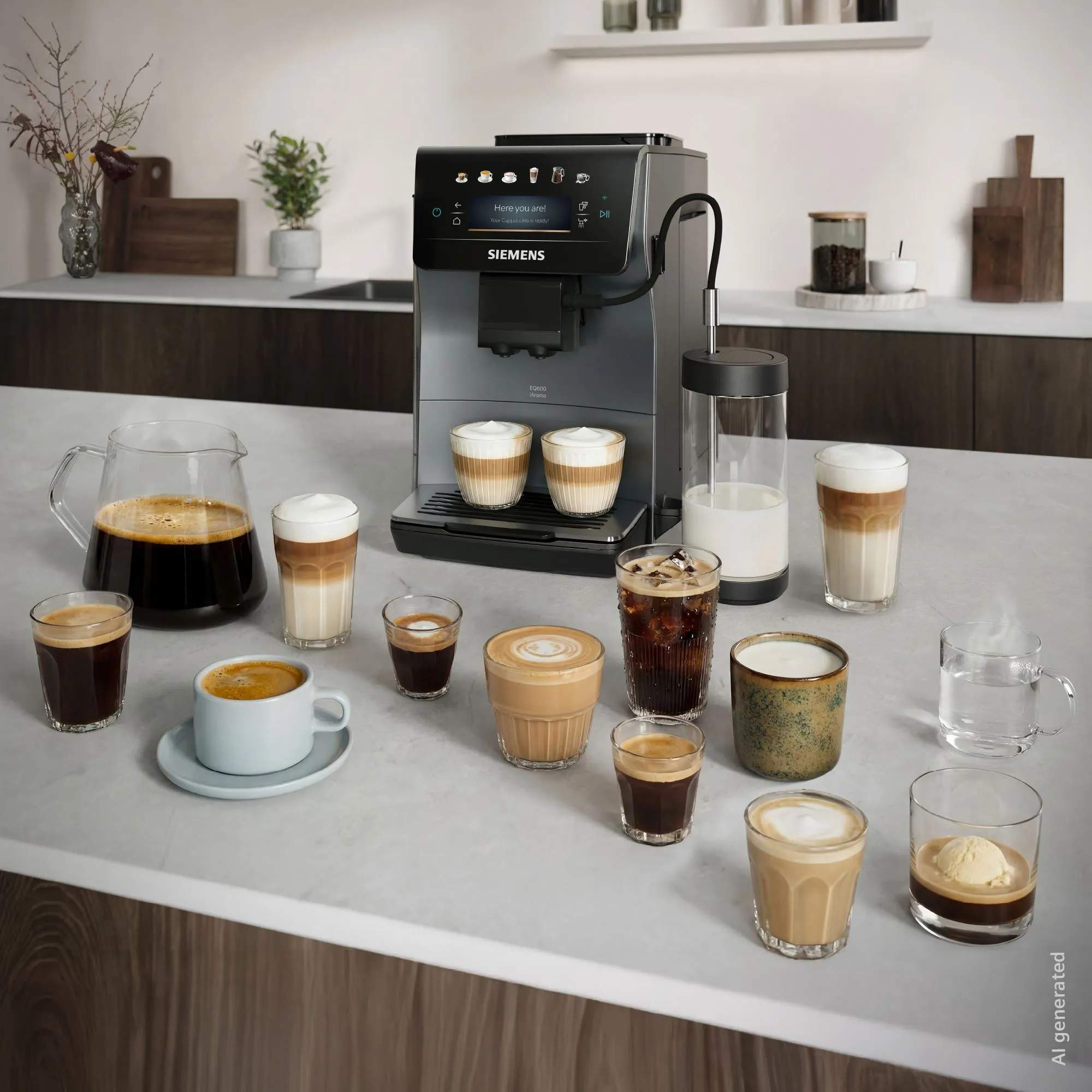 Siemens Espressomaskiner EQ600 iAroma Espressomaskine TP603EM6 i Grå, 4