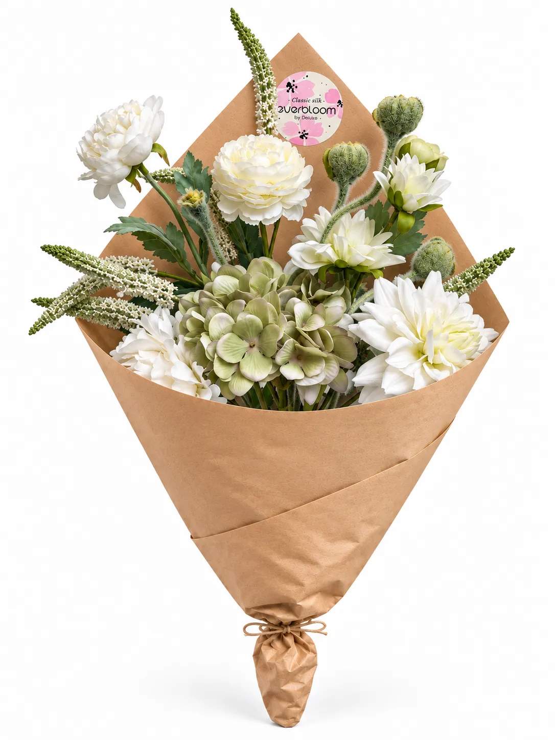 everbloom Kunstige blomster Kunstig Blomsterbuket i Hvid/grøn, 1