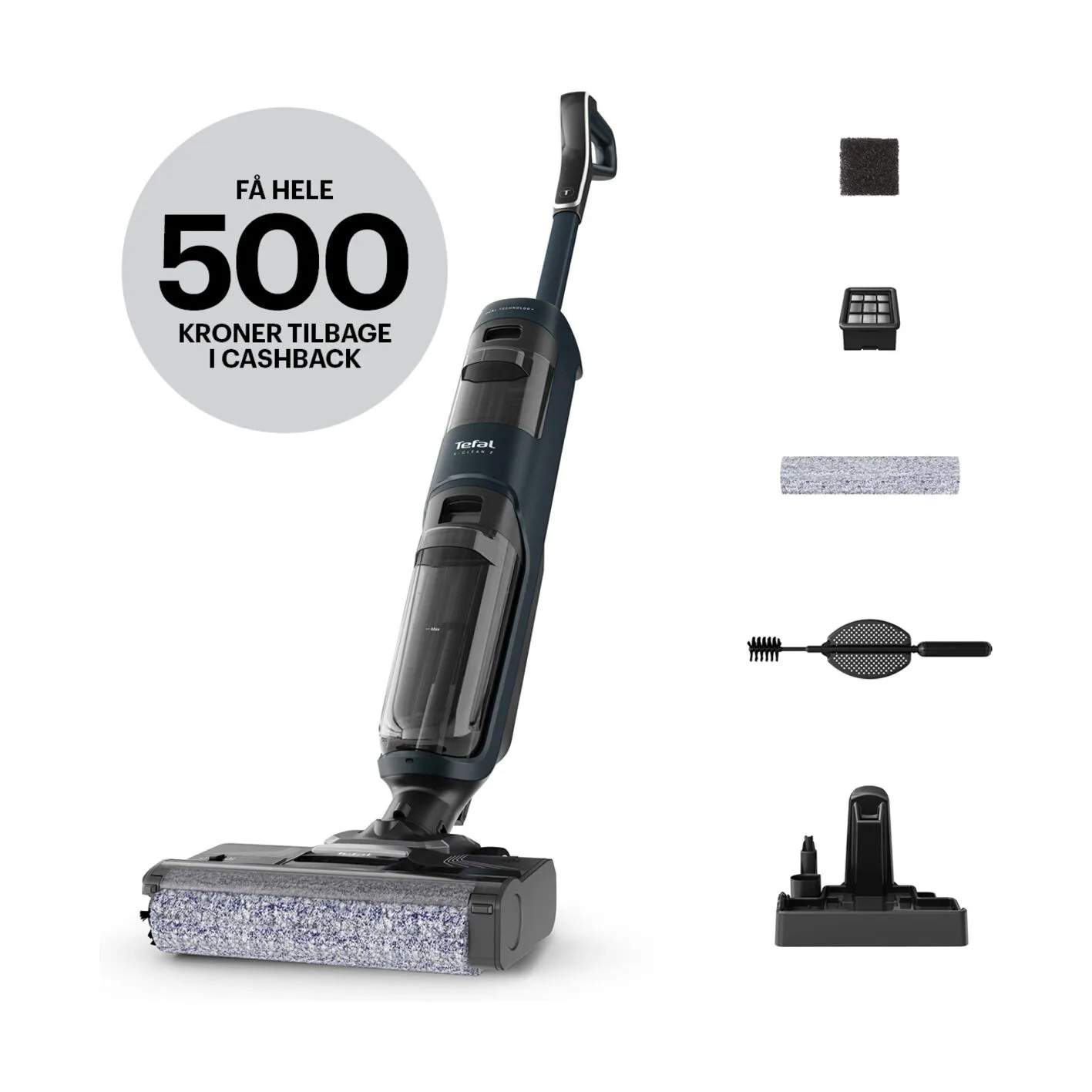 Tefal Støvsugere X-Clean 2 Støvsuger & Gulvvasker i Sort, 1