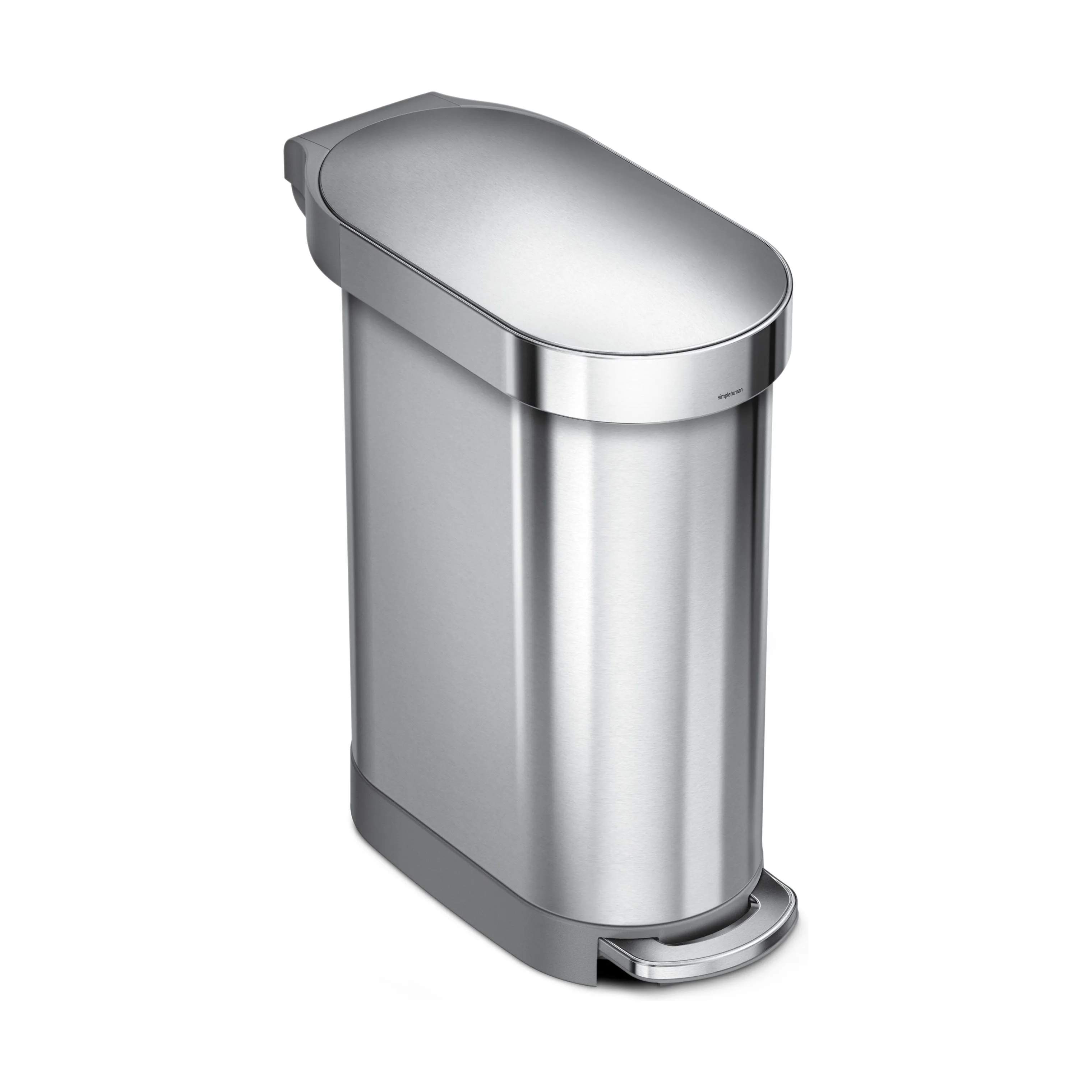 Simplehuman Pedalspande Slim Pedalspand i Børstet stål, 45 L, 3