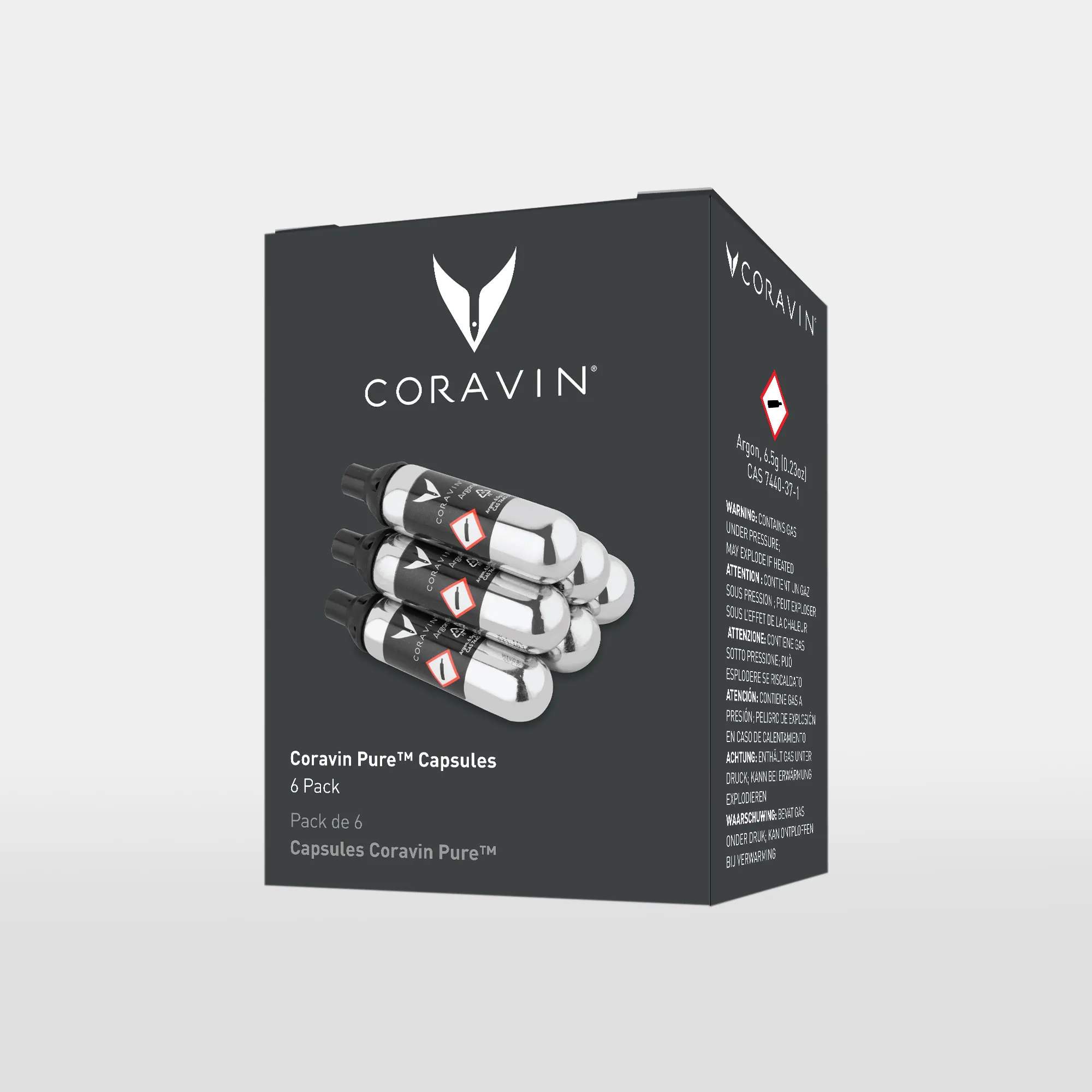 Coravin Vinpumper Pure Gaskapsel - 6 stk. i Sort, 6 stk., 2