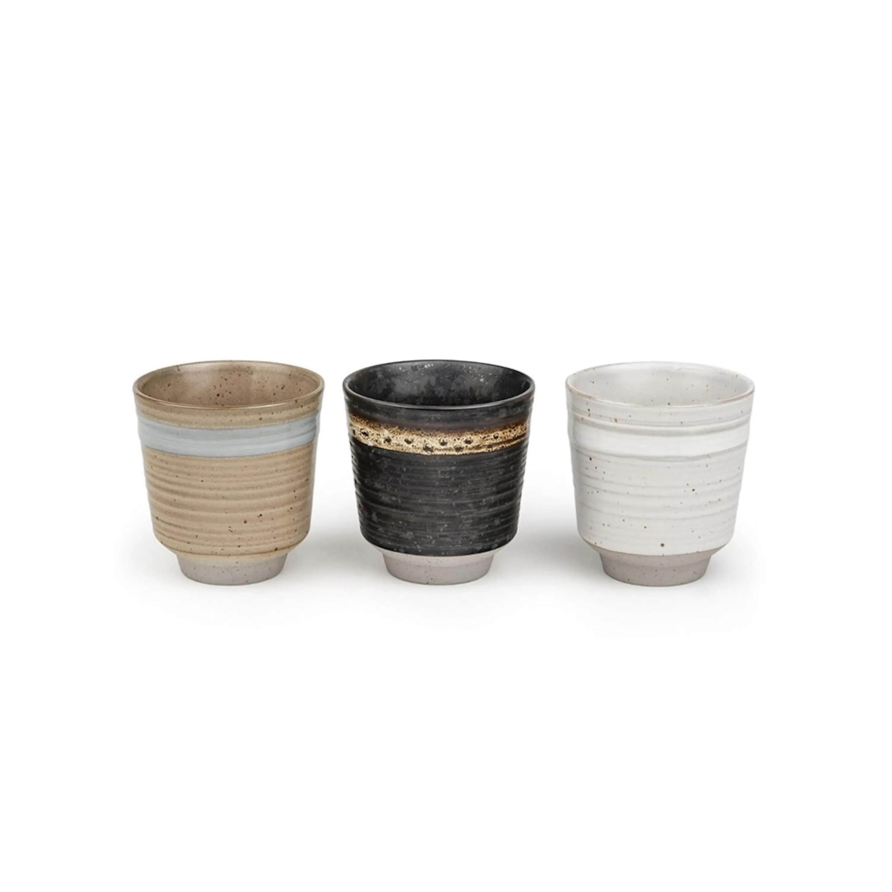 Bredemeijer Krus og kopper uden hank Jari Tekrus - 3 stk. i Beige/sort/hvid, 1