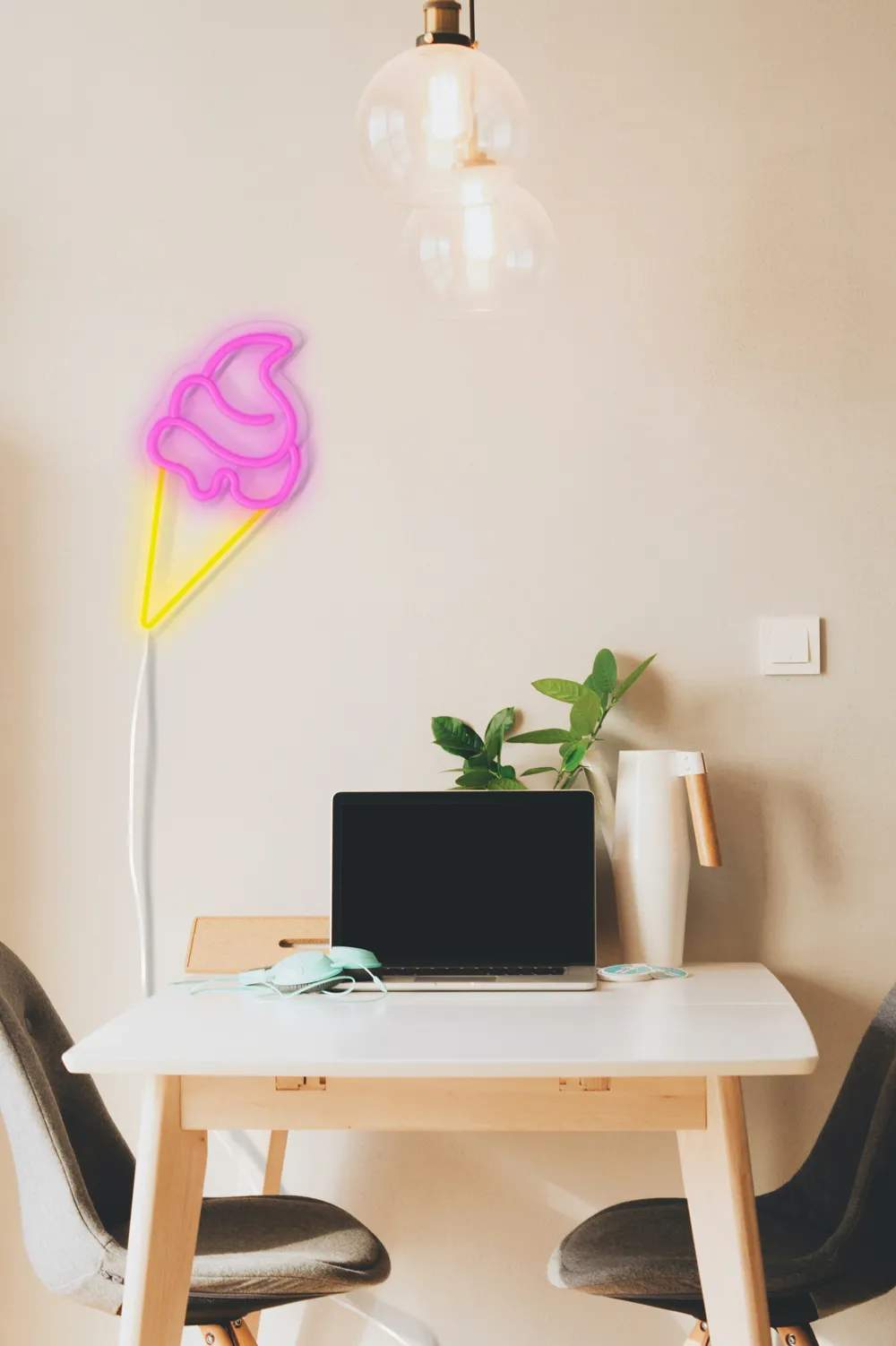 Candy Shock Væglamper Neon LED Lampe - Isvaffel i Isvaffel, 2