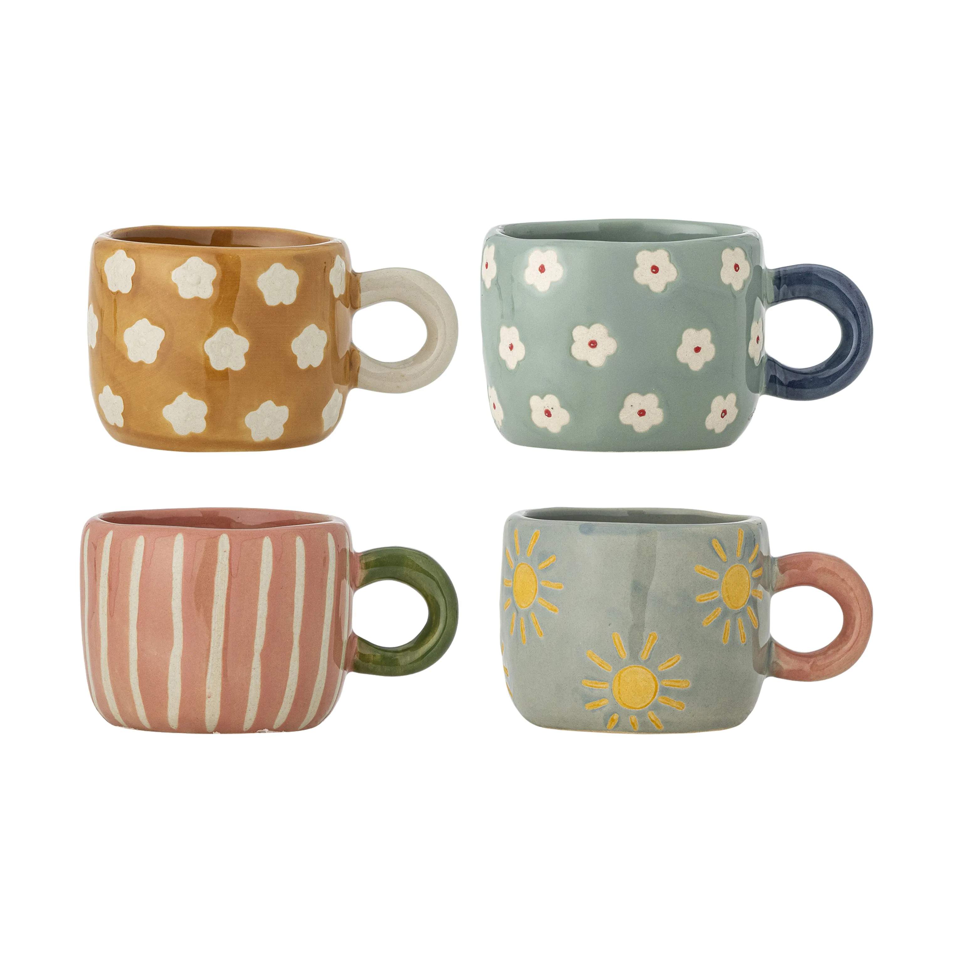 Bloomingville Krus og kopper med hank Nini Kopper - 4 stk. i Multifarvet, 1